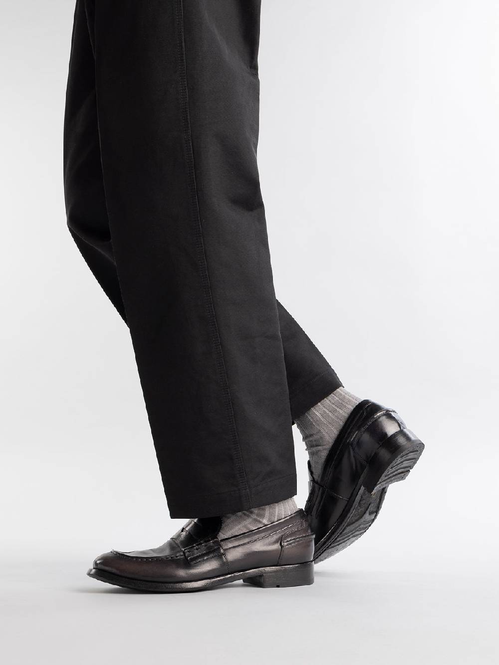 Officine Creative BALANCE 017 Mocassini Penny in Pelle Blu Grande vendita