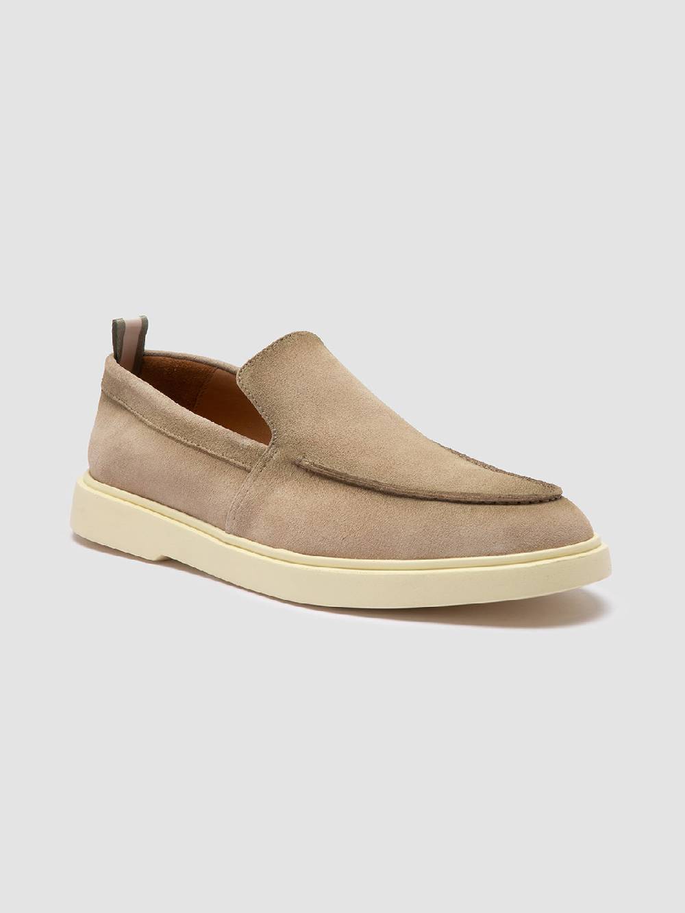 Officine Creative BONES 002 Mocassini in Pelle Scamosciata Beige Offerta esclusiva