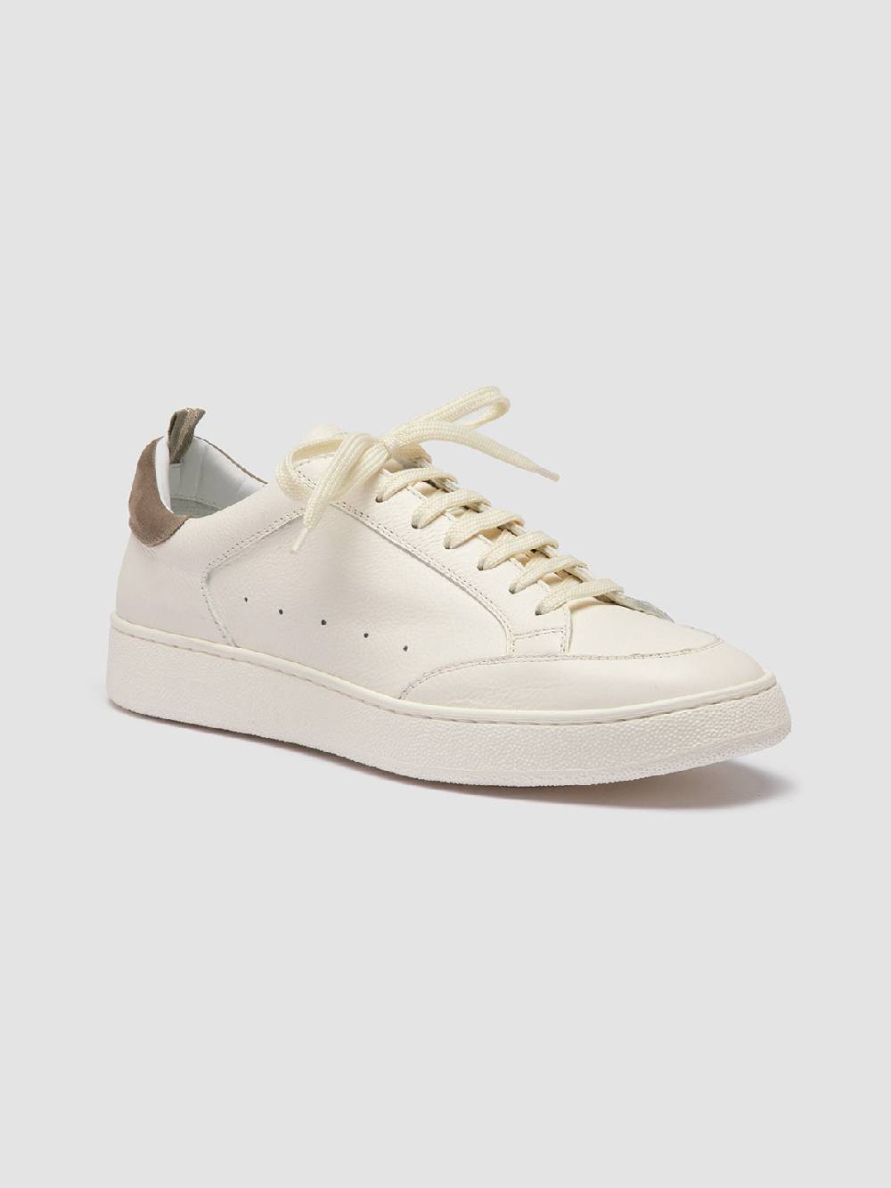 Officine Creative THE DIME 001 Sneaker Basse in Pelle Scamosciata Bianca Offerta San Valentino