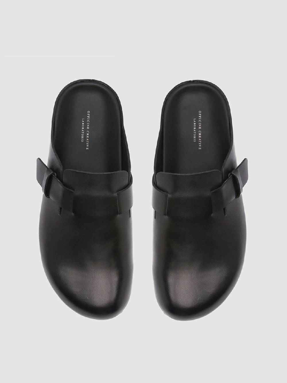 Officine Creative AGORÀ 004 Pantofole in Pelle Nera Offerte esclusive