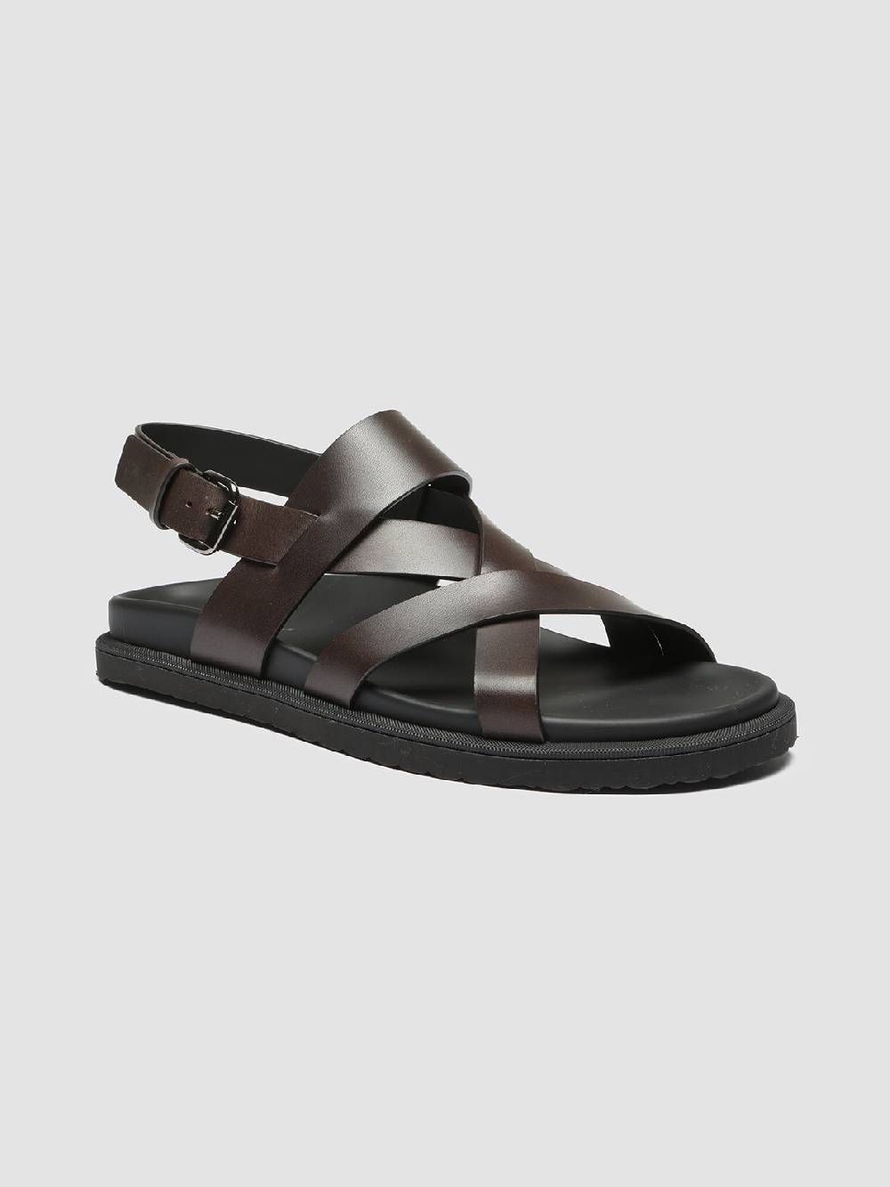 Officine Creative CHARRAT 002 Sandali in Pelle Marrone Offerte stagionali