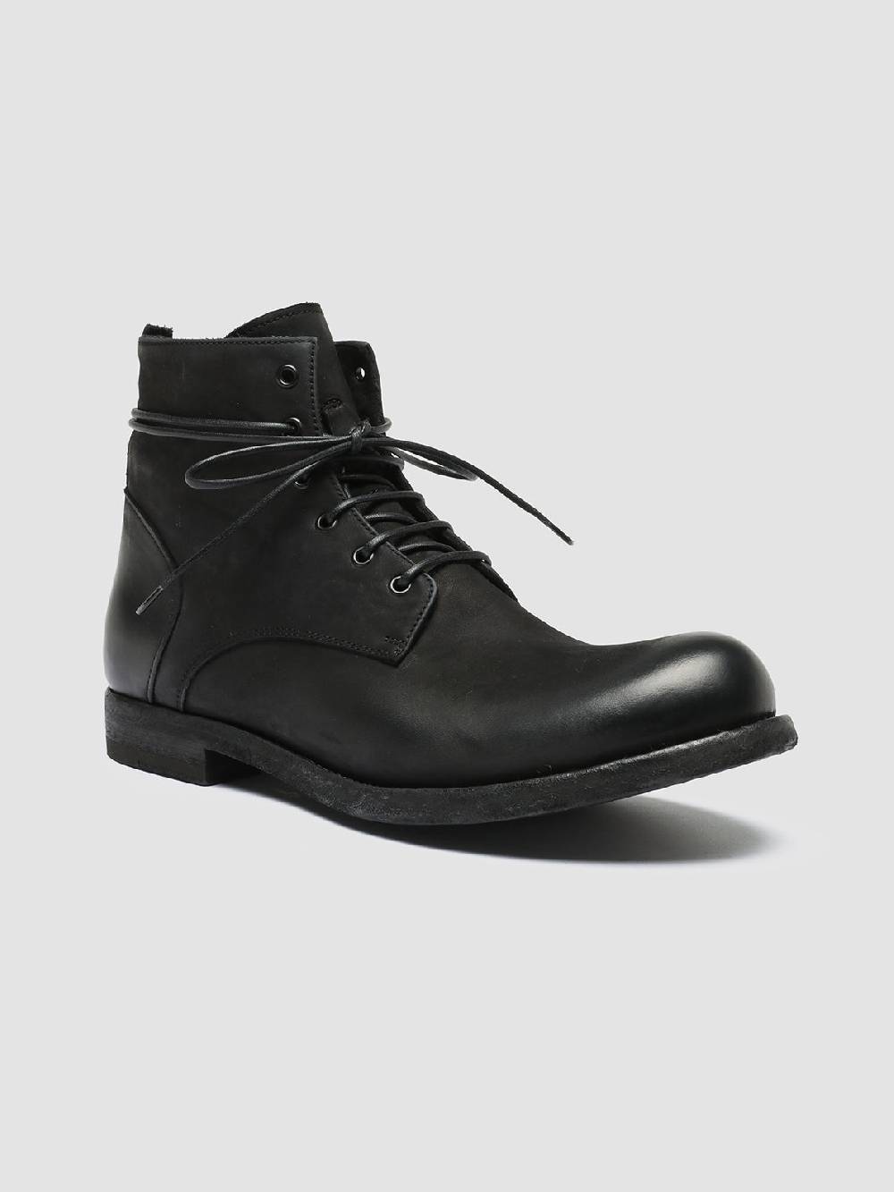 Officine Creative BUBBLE 003 Stivali in Pelle Nera con allacciatura Ultimo giorno