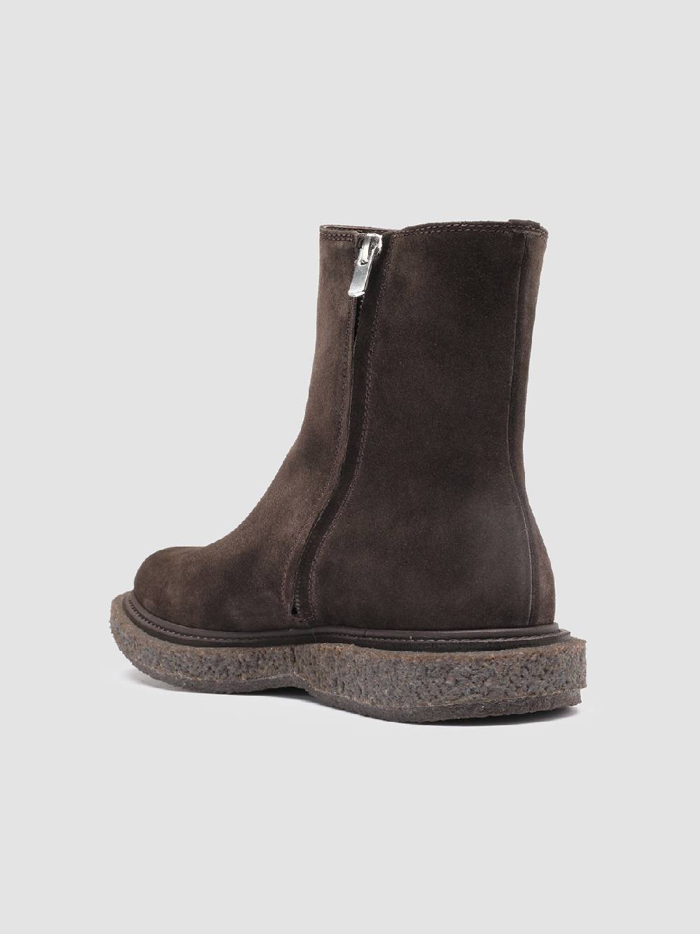 Officine Creative BULLET 009 Stivaletti con Zip in Pelle Scamosciata Marrone Fino al 50% di sconto