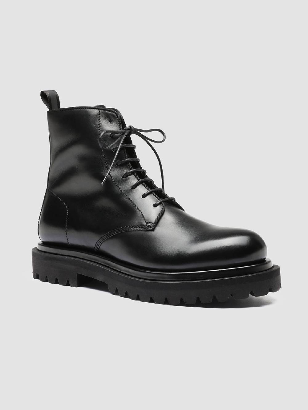 Officine Creative EVENTUAL 002 Stivaletti in Pelle Nera con allacciatura Fino al 65% di sconto