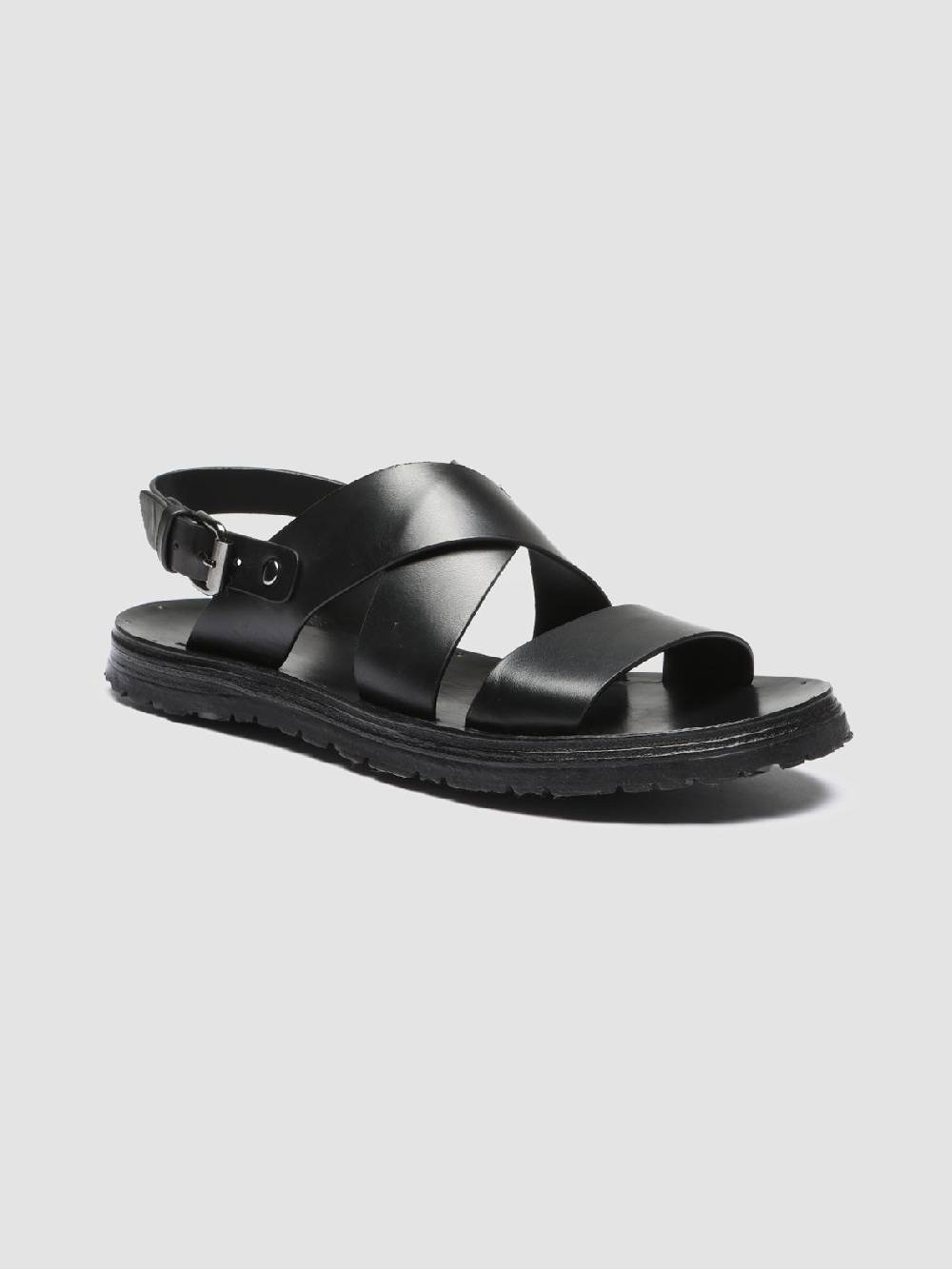 Officine Creative CHIOS 005 Sandali in Pelle Nera Super sconto