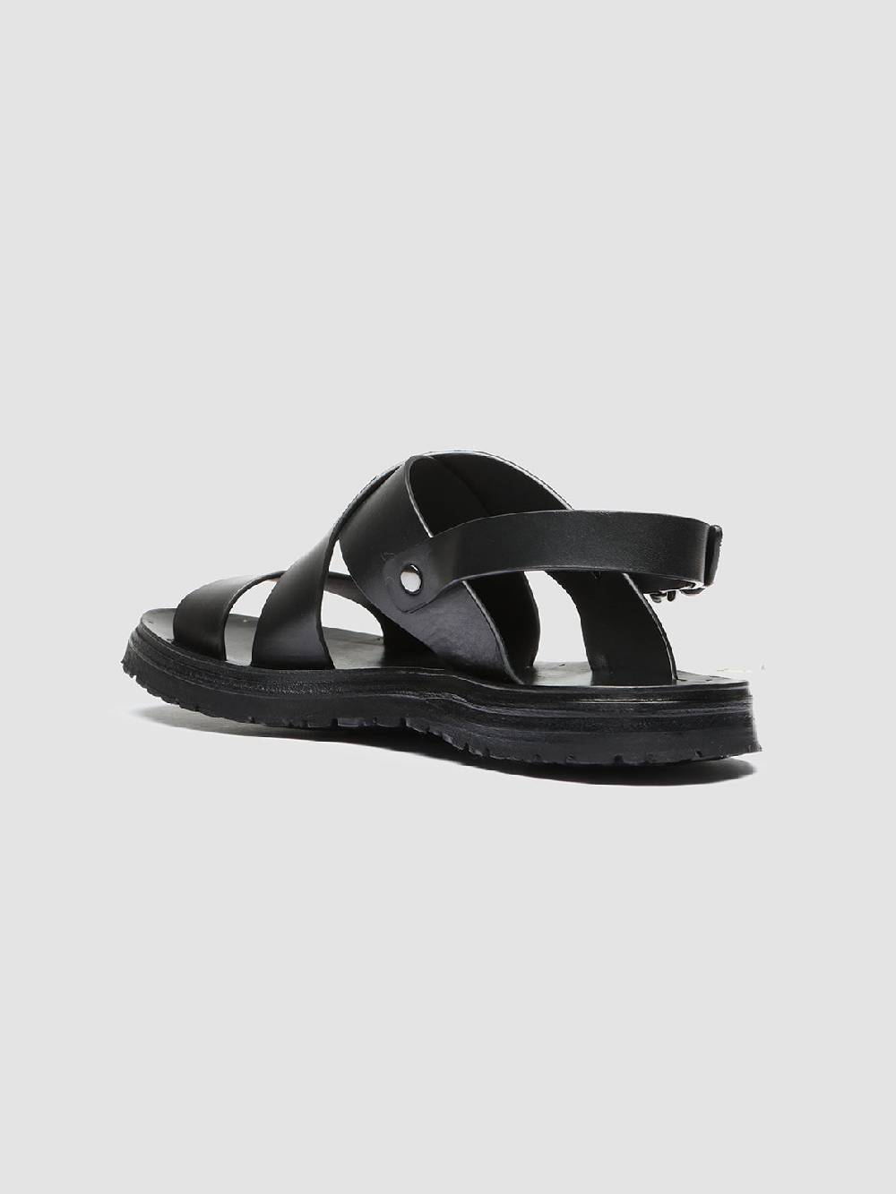 Officine Creative CHIOS 005 Sandali in Pelle Nera Super sconto
