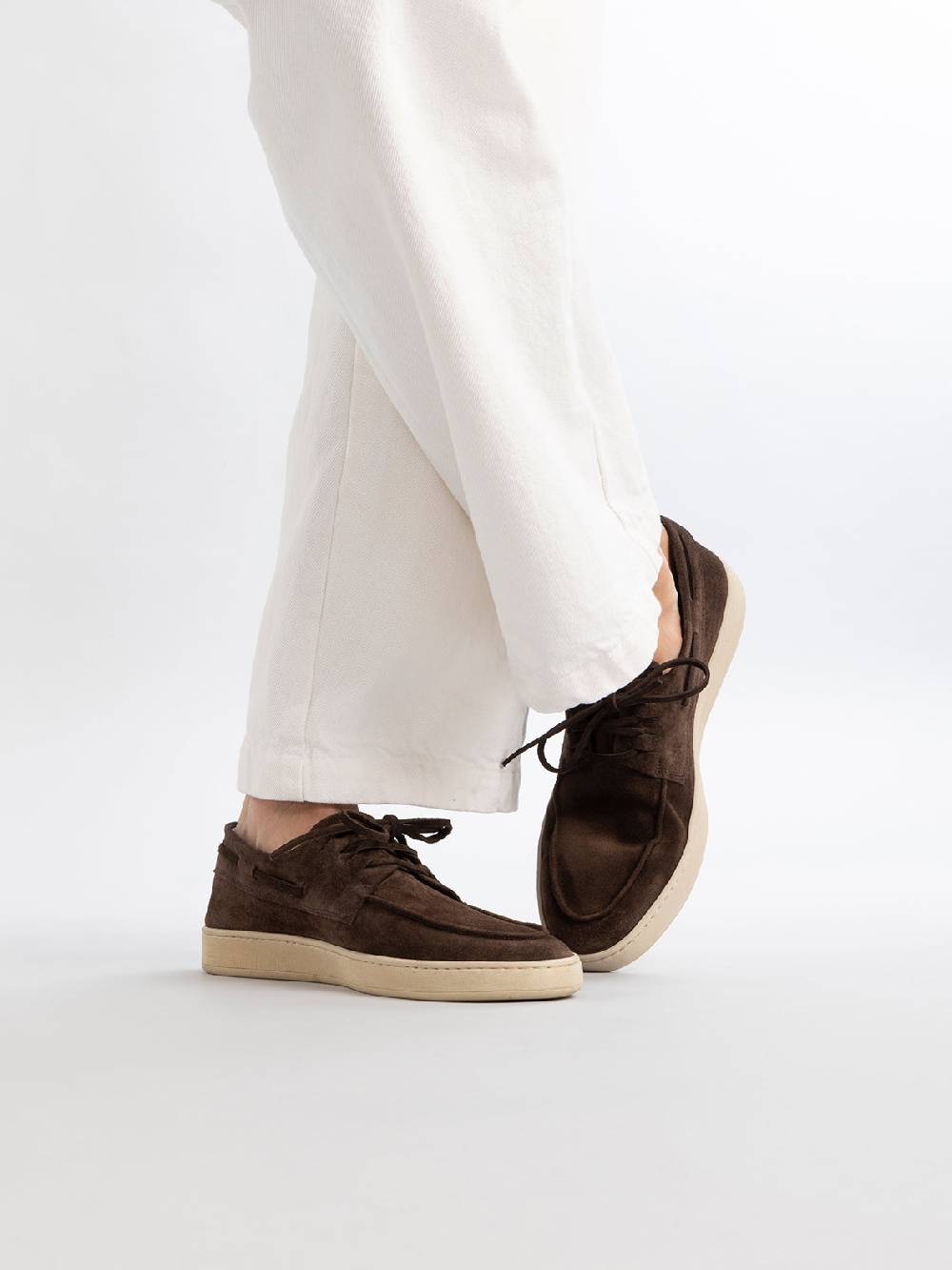 Officine Creative HERBIE 009 Sneaker Basse in Pelle Scamosciata Tortora Officina