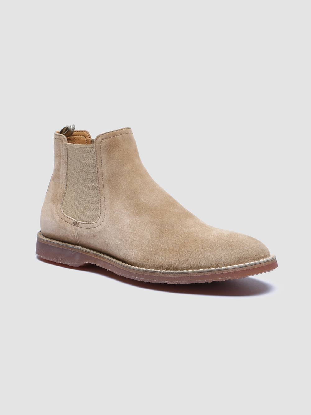 Officine Creative KENT 005 Stivaletti Chelsea in Pelle Scamosciata Tortora In vendita
