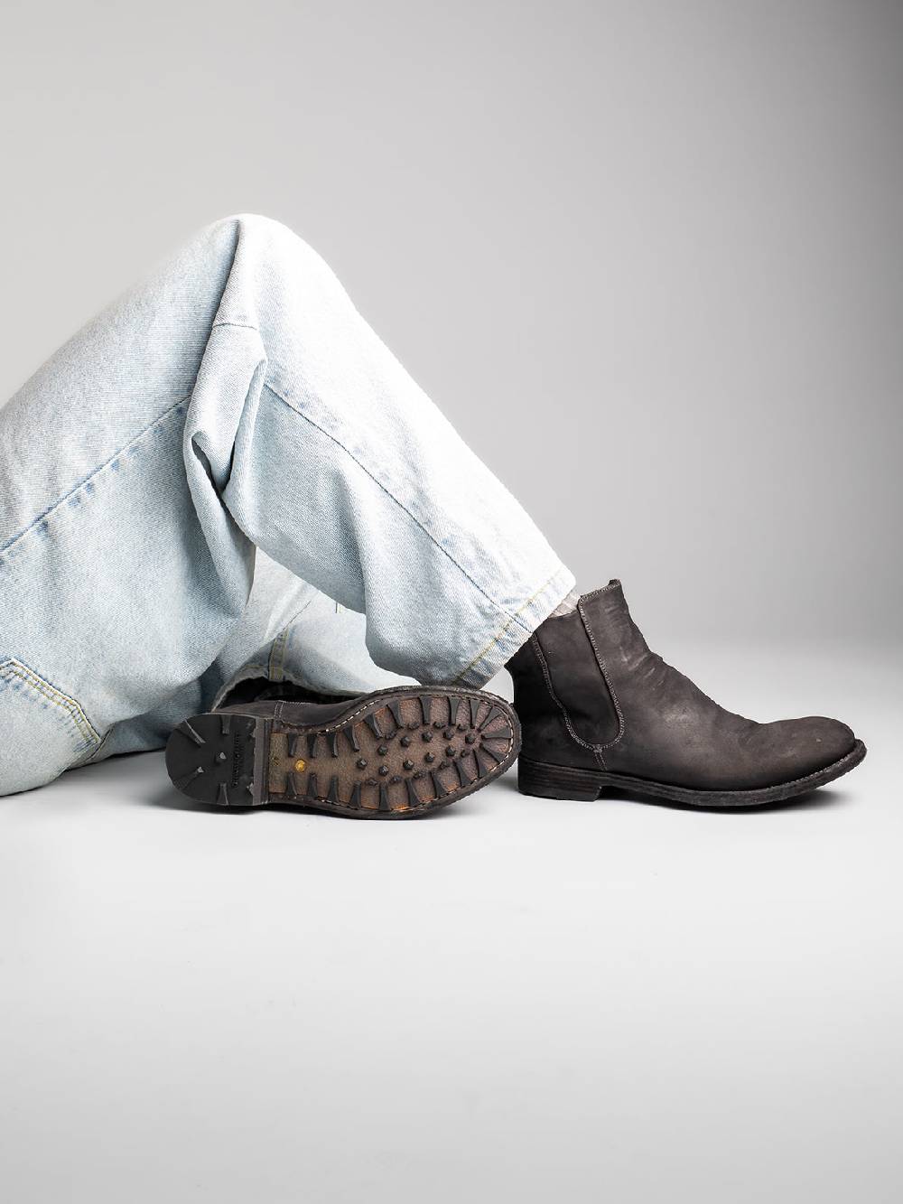 Officine Creative ARBUS 021 Stivaletti Chelsea in Pelle Grigia Soddisfazione Garantita