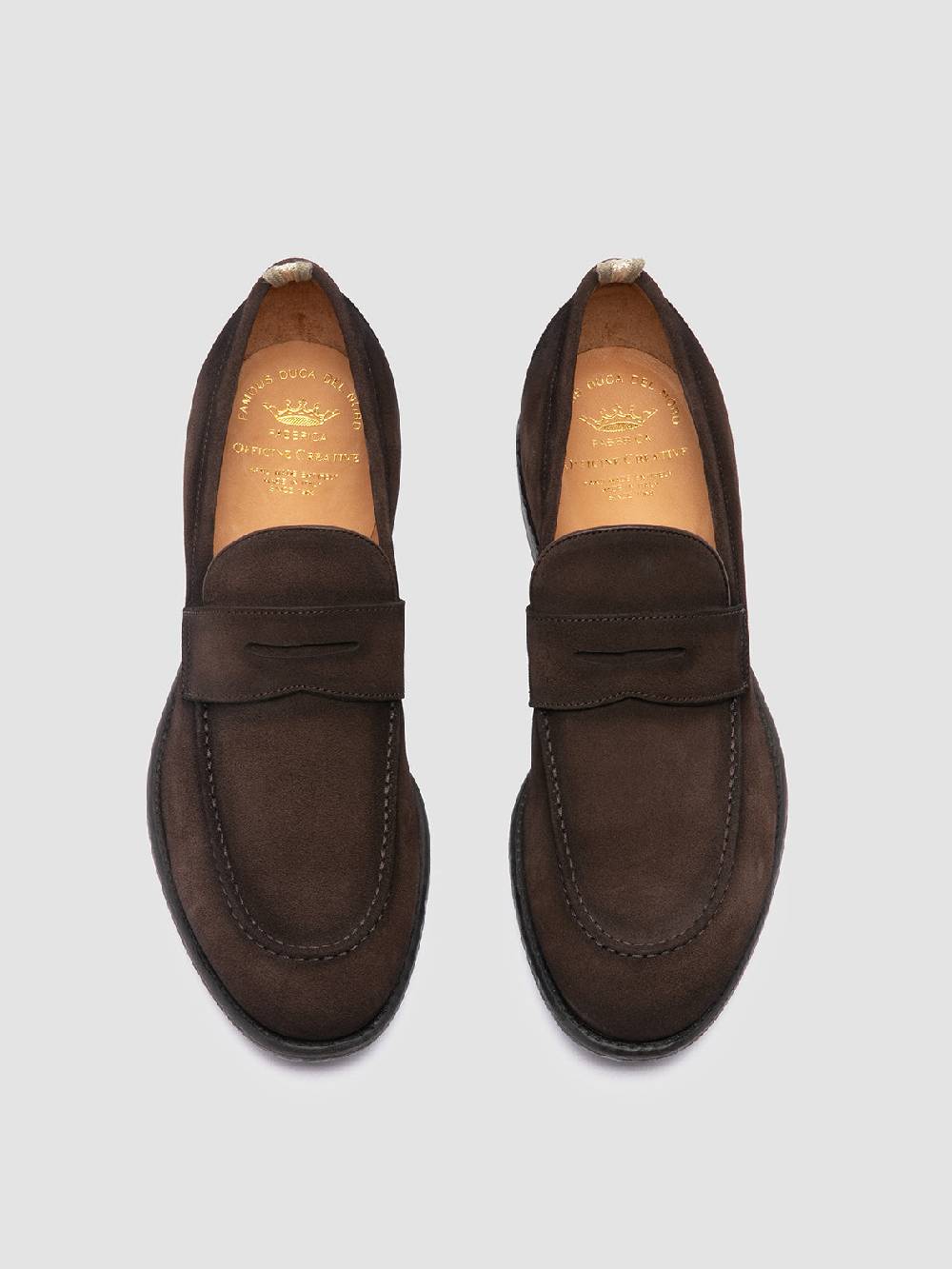 Officine Creative EMORY 024 Mocassini in Pelle Scamosciata Marrone Promozione Limitata