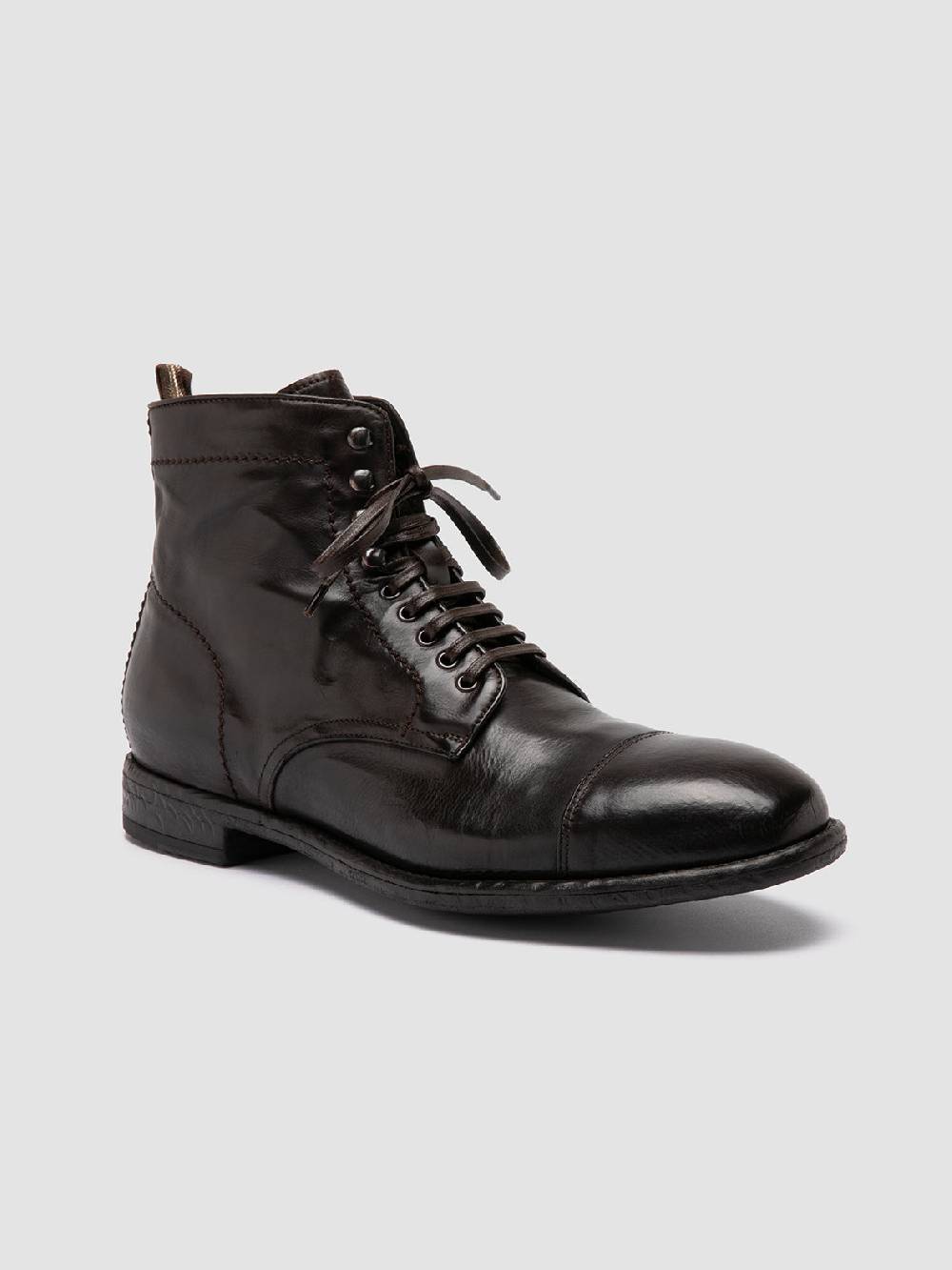 Officine Creative EMORY CAOU 014 Stivali Marrone Scuro in Pelle Affare Del Giorno