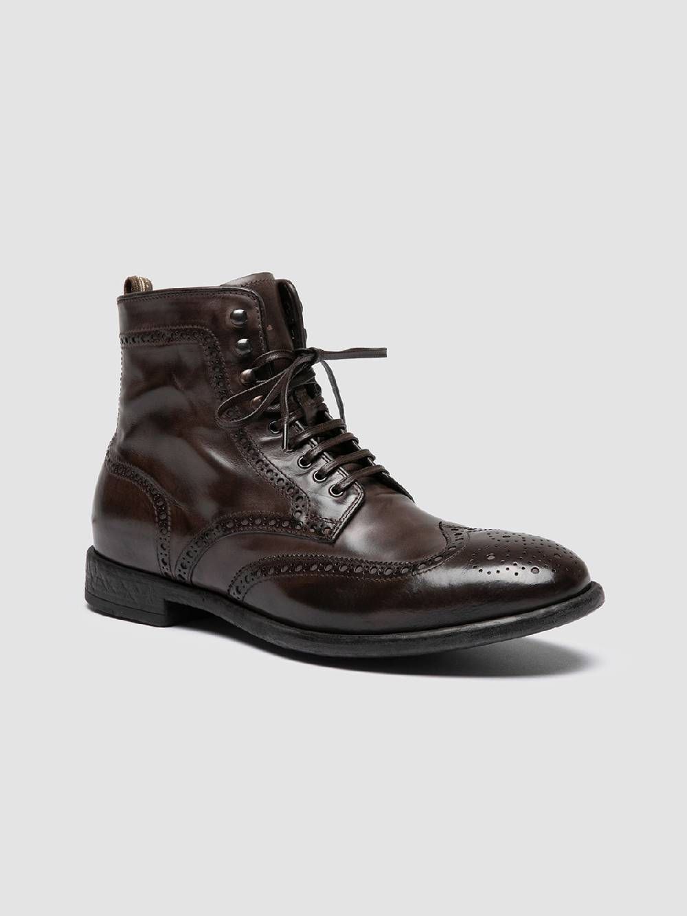Officine Creative EMORY CAOU 014 Stivali Marrone Scuro in Pelle Convenienza