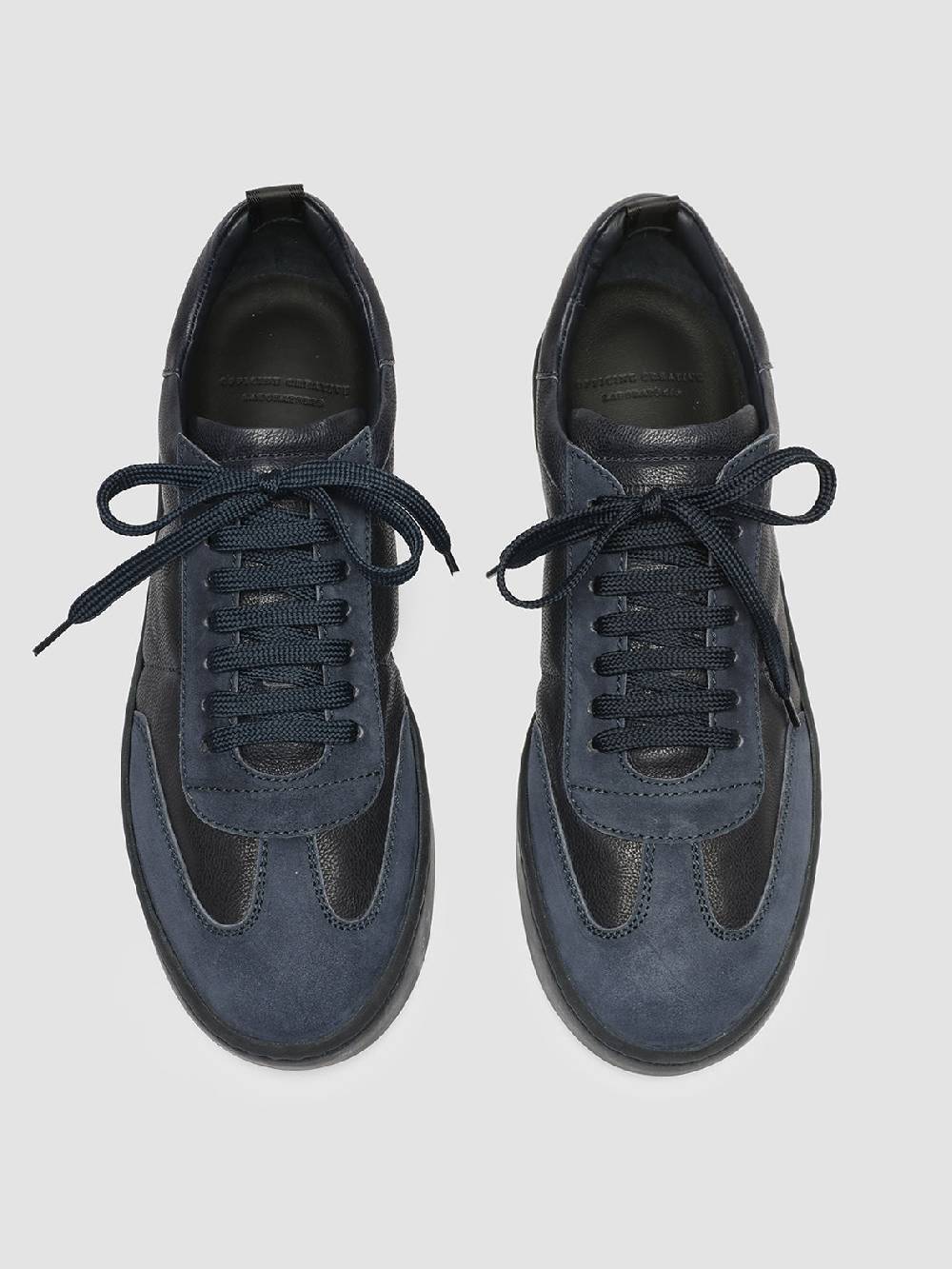 Officine Creative KOMBINED 001 Sneaker Basse in Camoscio e Pelle Blu Economico