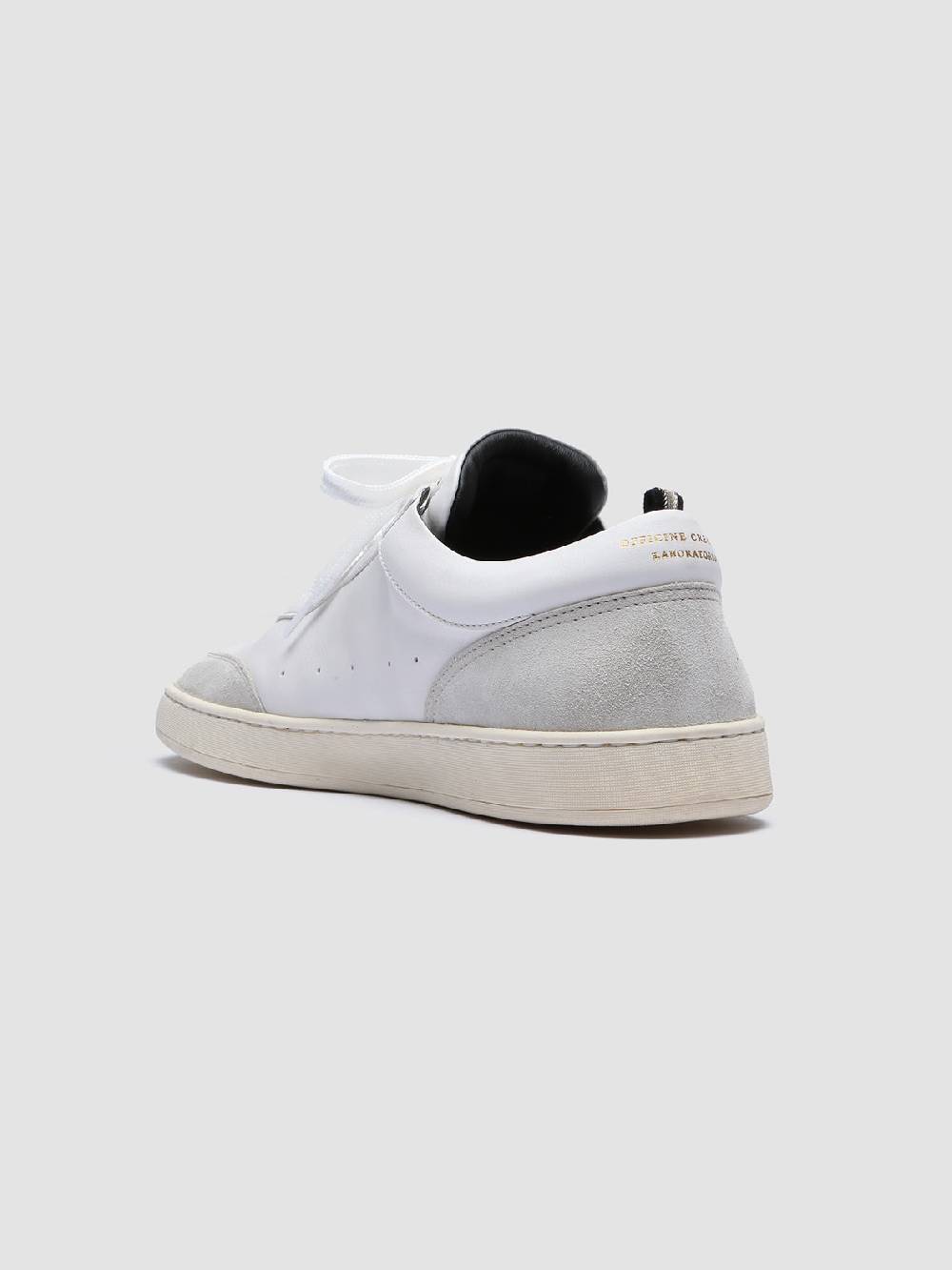 Officine Creative KRIS LUX 001 Sneakers in Pelle Liscia e Scamosciata Bianca In Vendita
