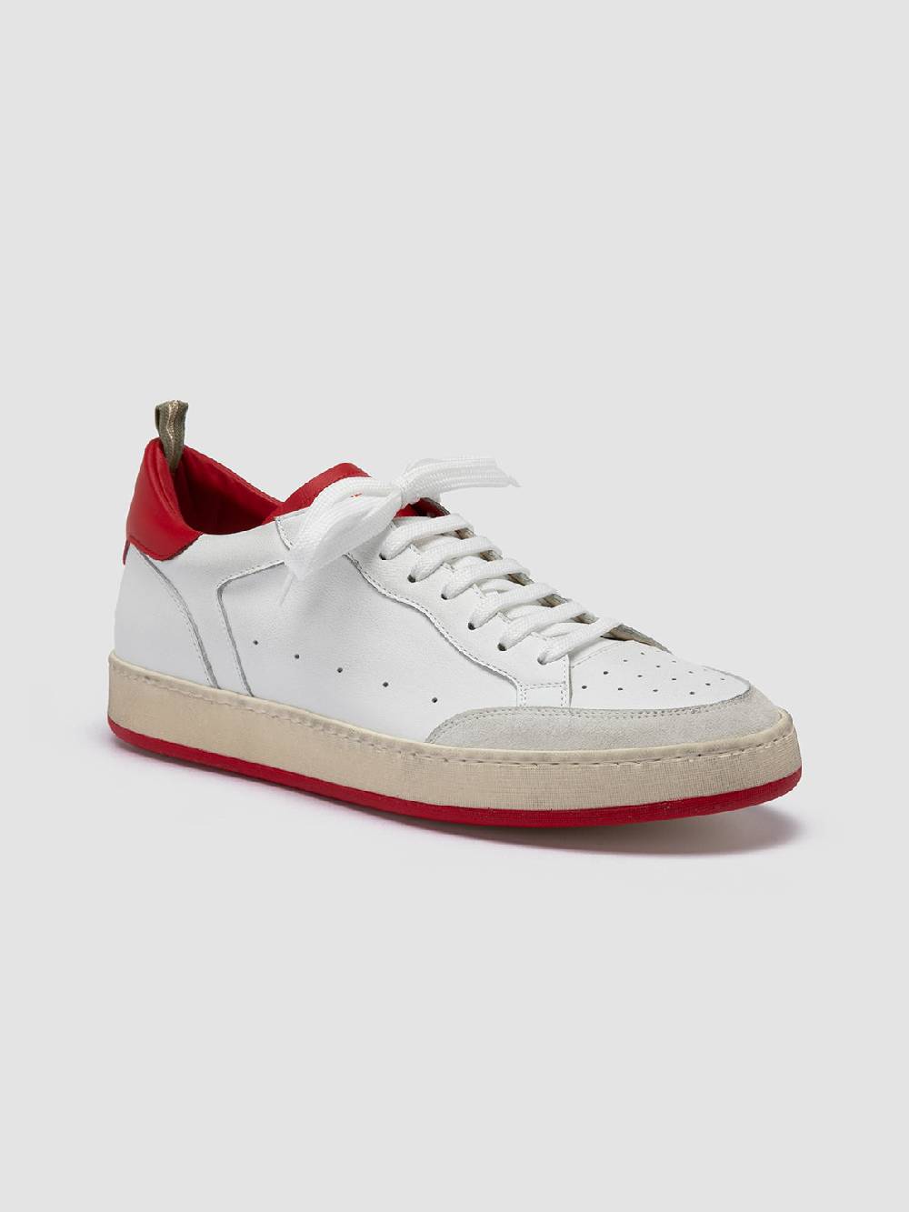Officine Creative MAGIC 008 Sneakers Basse in Pelle e Camoscio Bianca Vendita Economica