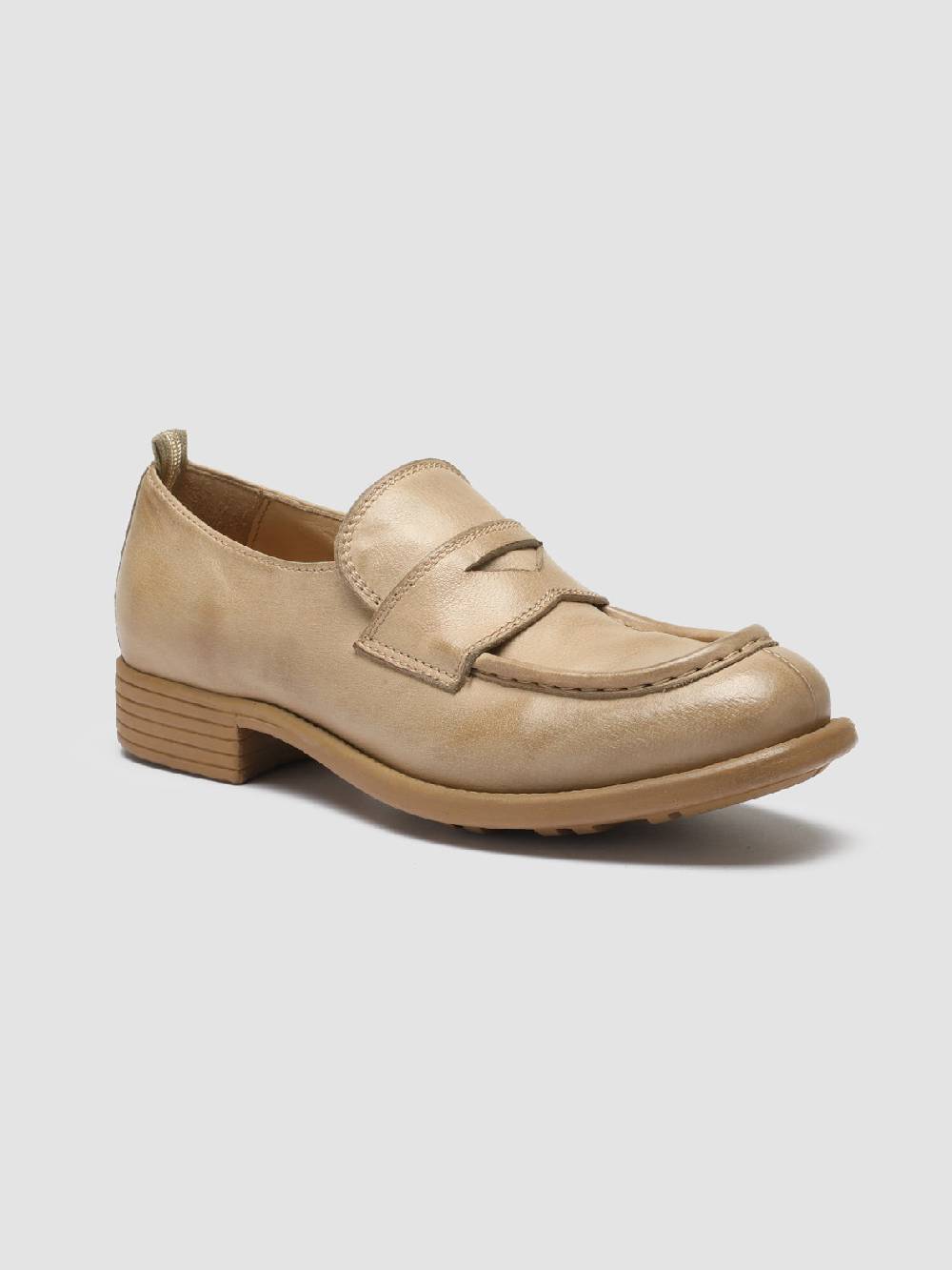 Officine Creative CALIXTE 020 Mocassini Penny Loafer in Pelle Tortora In Saldo