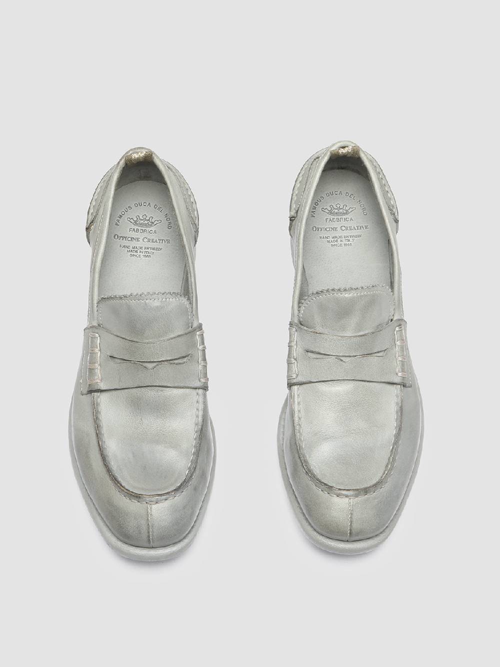 Officine Creative CALIXTE 042 Mocassini Penny in Pelle Grigia Moda