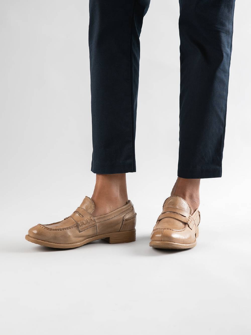Officine Creative CALIXTE 042 Mocassini Penny Loafer in Pelle Rosa Spedizione gratuita