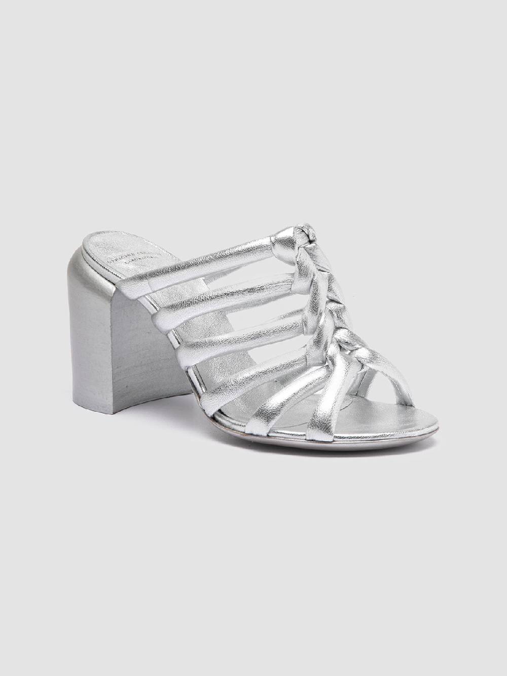 Officine Creative ESTHER 026 Sandali Slide in Pelle Argento Grande vendita