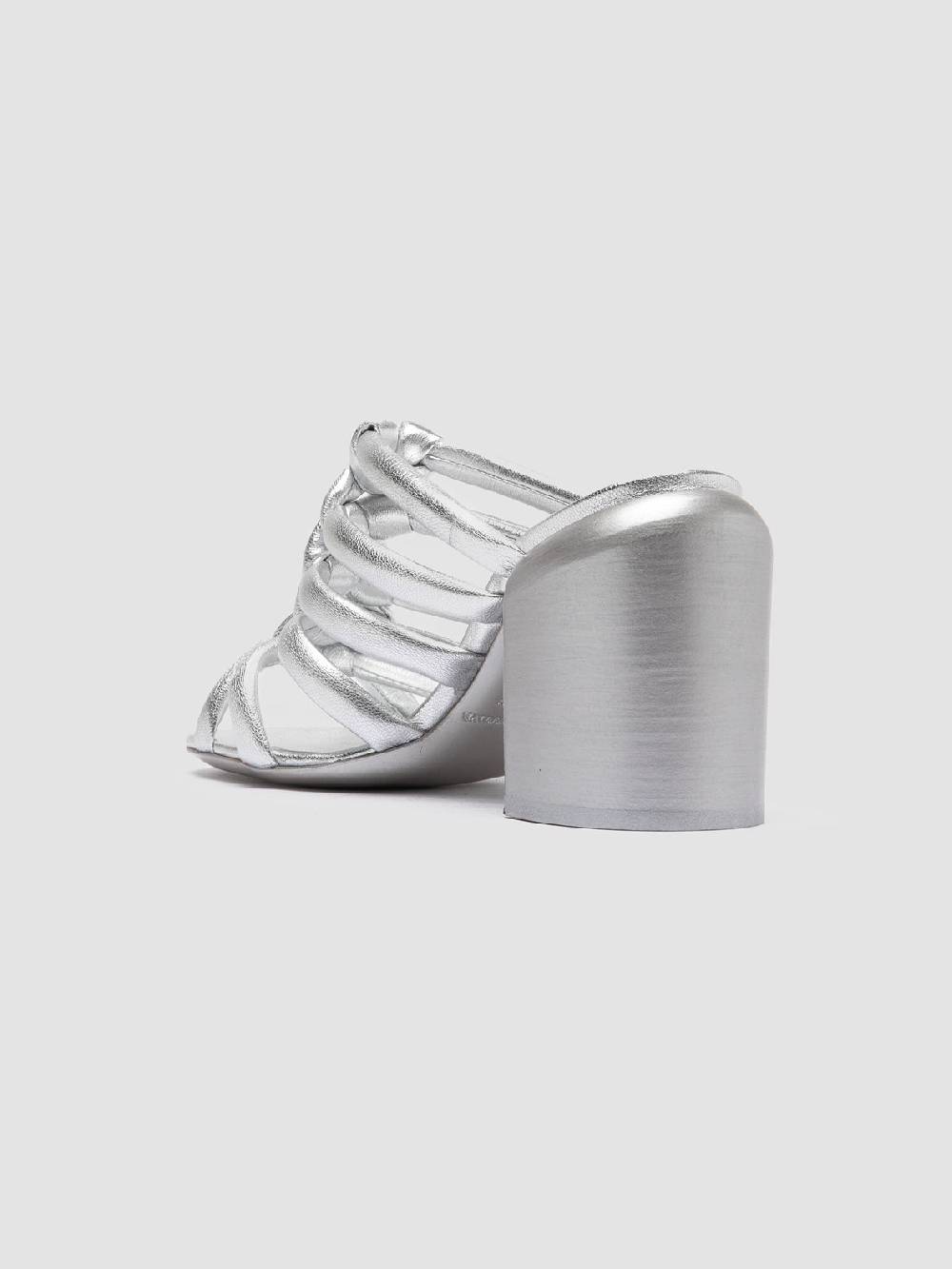 Officine Creative ESTHER 026 Sandali Slide in Pelle Argento Grande vendita