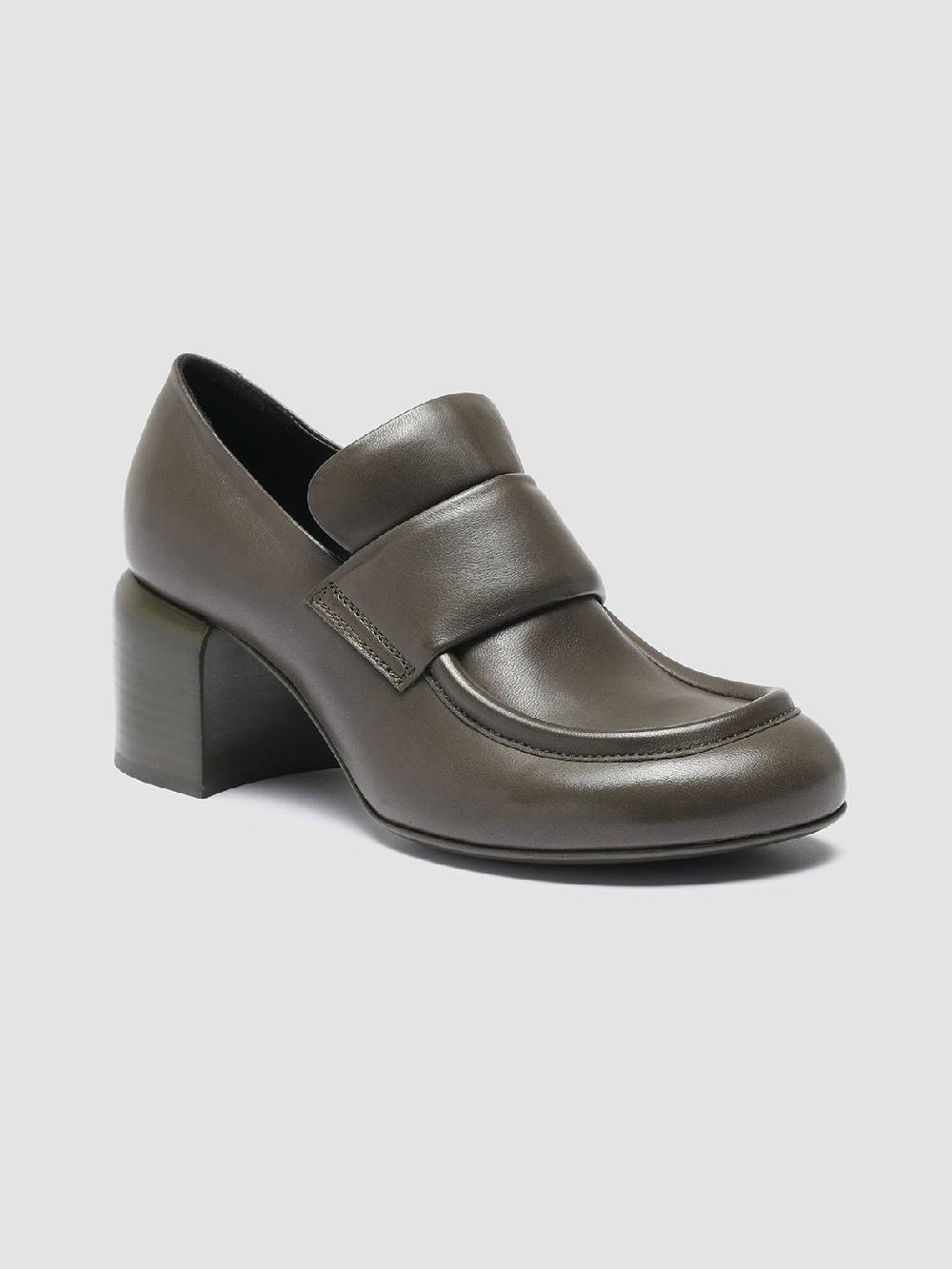Officine Creative ETHEL 001 Mocassini Penny in Pelle Verde Flash Sale