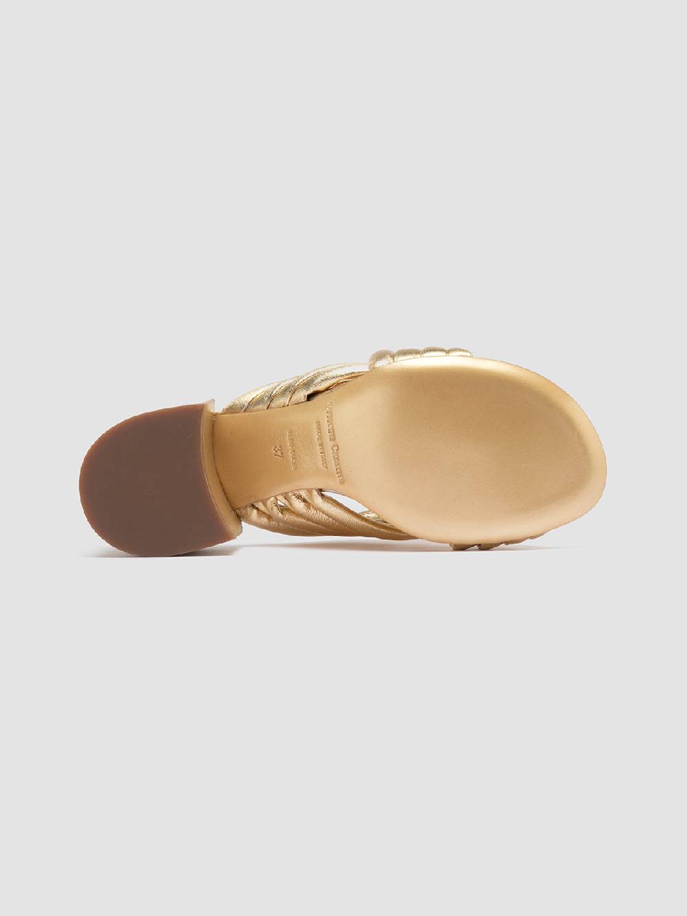 Officine Creative ETHEL 022 Sandali Slide in Pelle Oro Offerta esclusiva