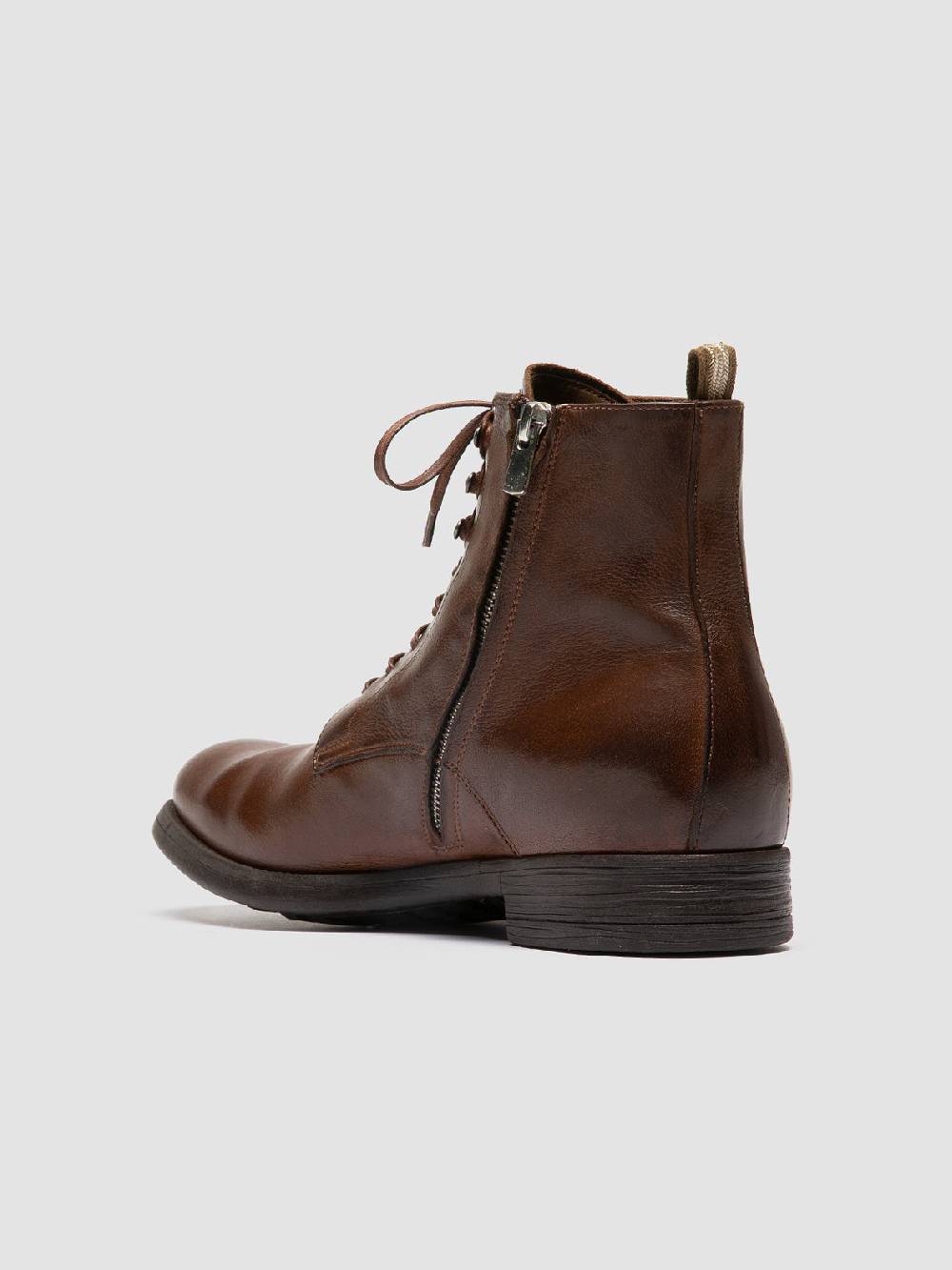 Officine Creative CHRONICLE 004 Stivali Stringati in Pelle Marrone Offerta Anniversario
