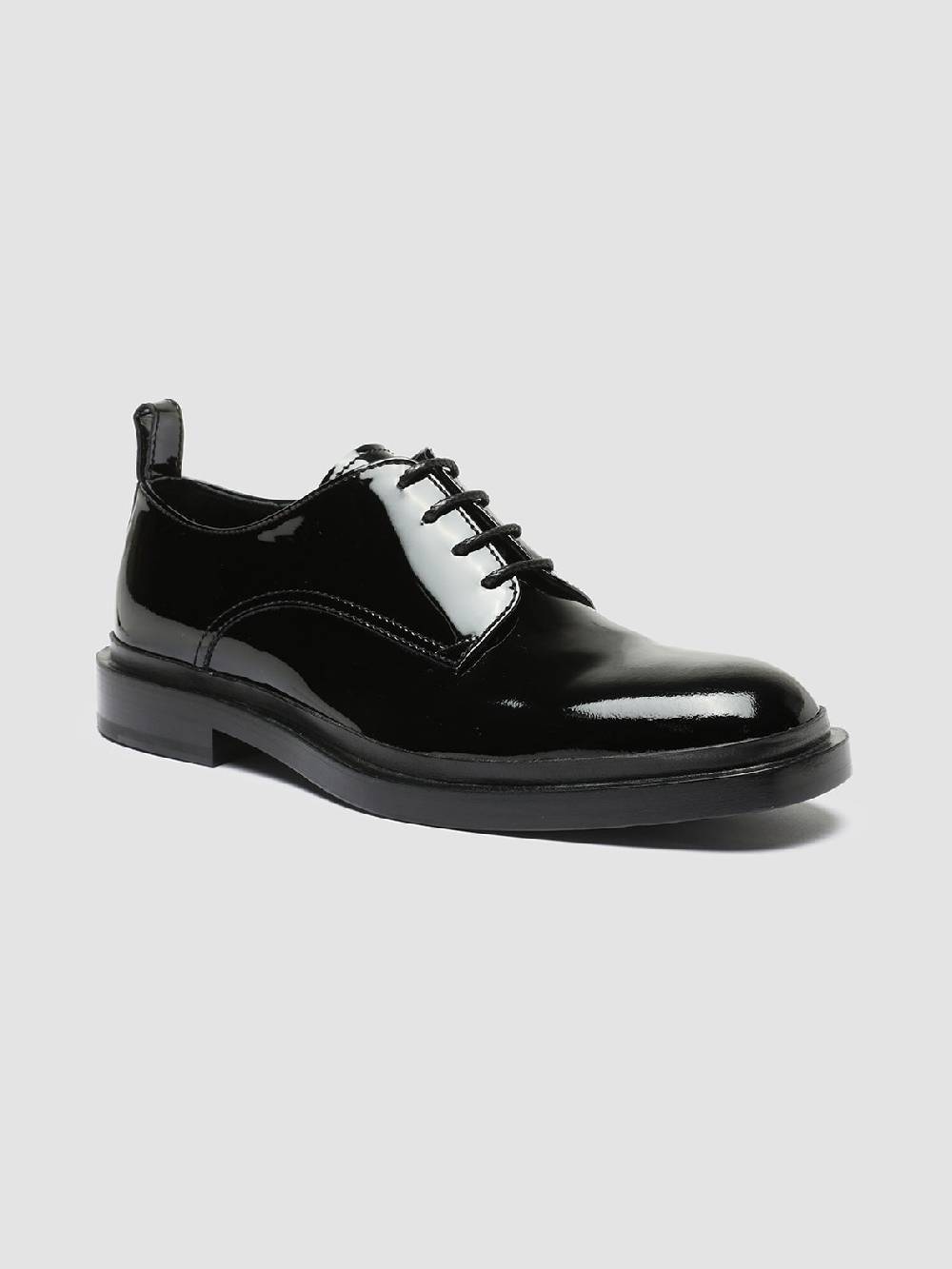 Officine Creative CONCRETE 003 Derby in Pelle Nera Vendita calda