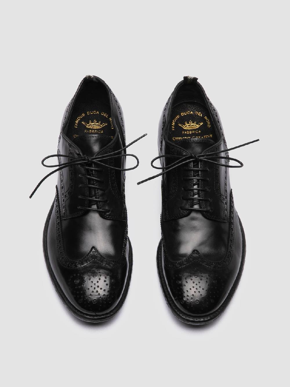 Officine Creative EMORY 015 Scarpe Derby in Pelle Nera Offerte giornaliere
