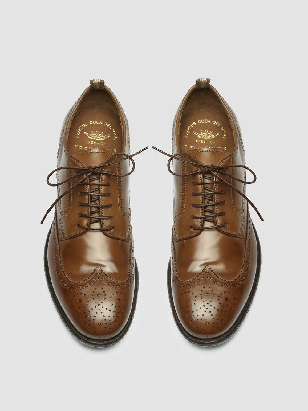 Officine Creative EMORY 015 Derby in Pelle Marrone Offerte speciali