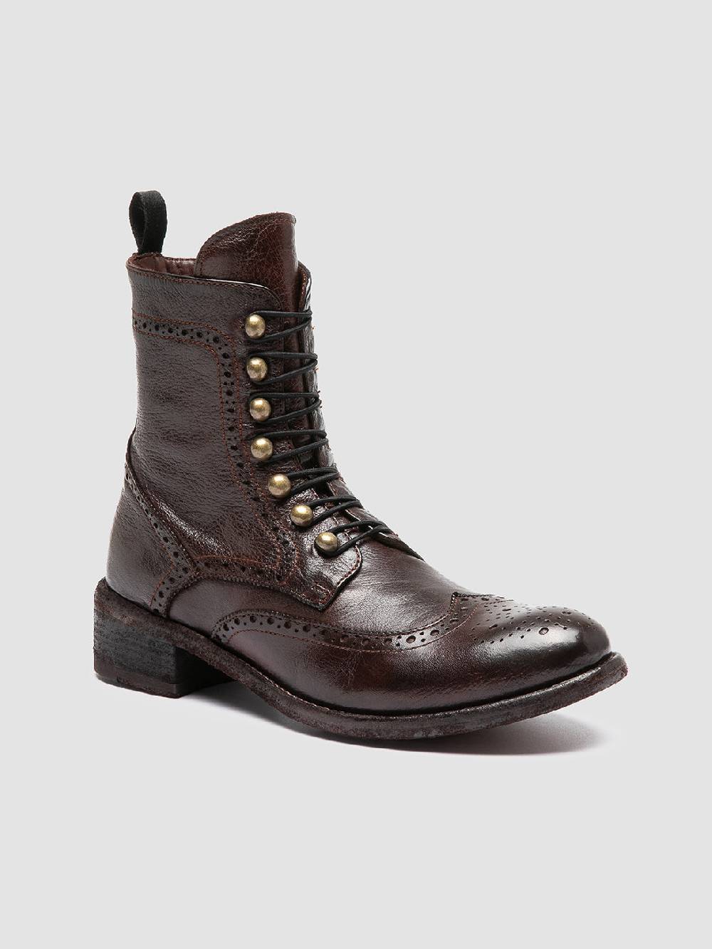 Officine Creative LISON 058 Stivali con Zip in Pelle Marrone Ultimi tre giorni