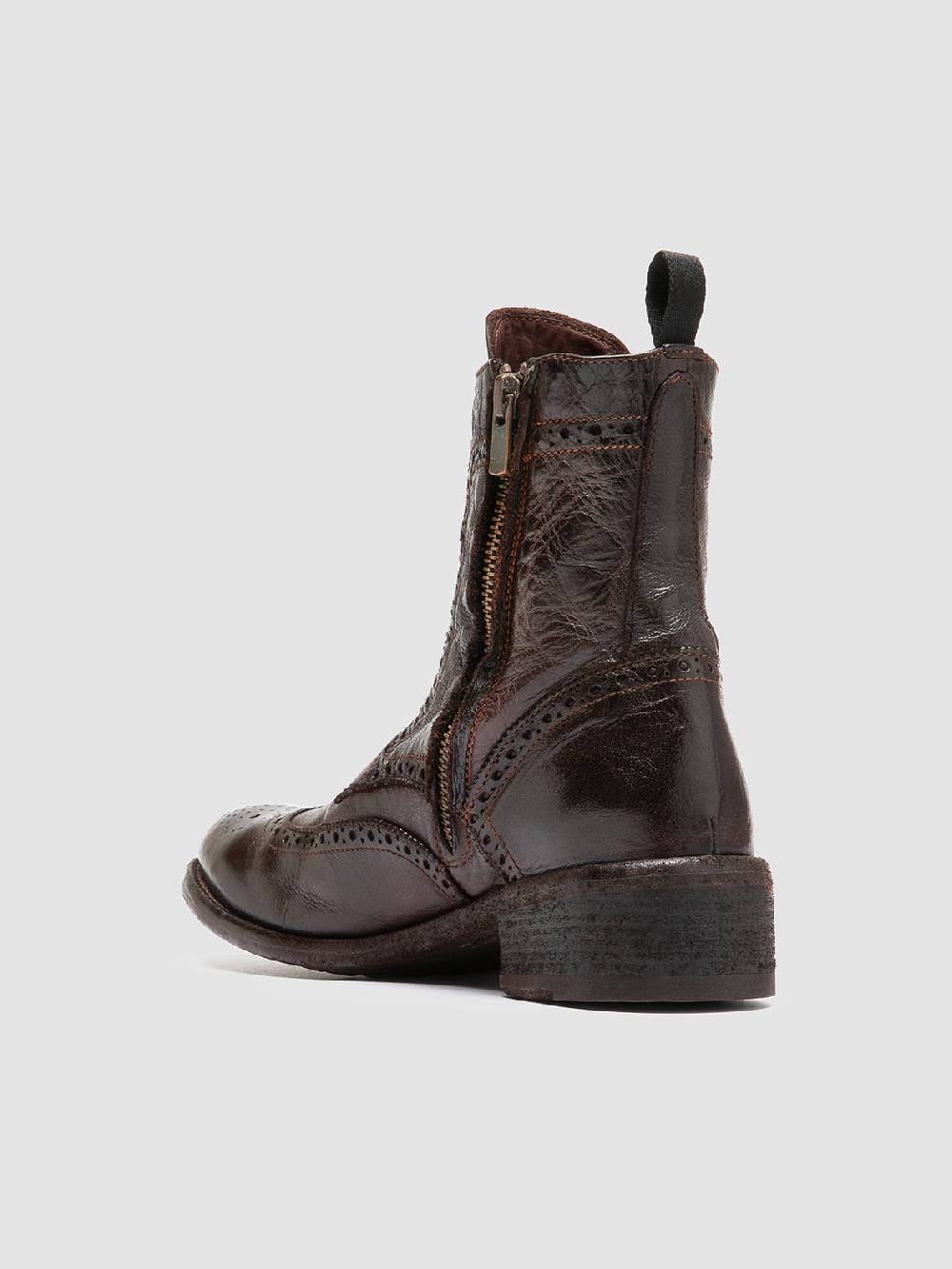 Officine Creative LISON 058 Stivali con Zip in Pelle Marrone Ultimi tre giorni