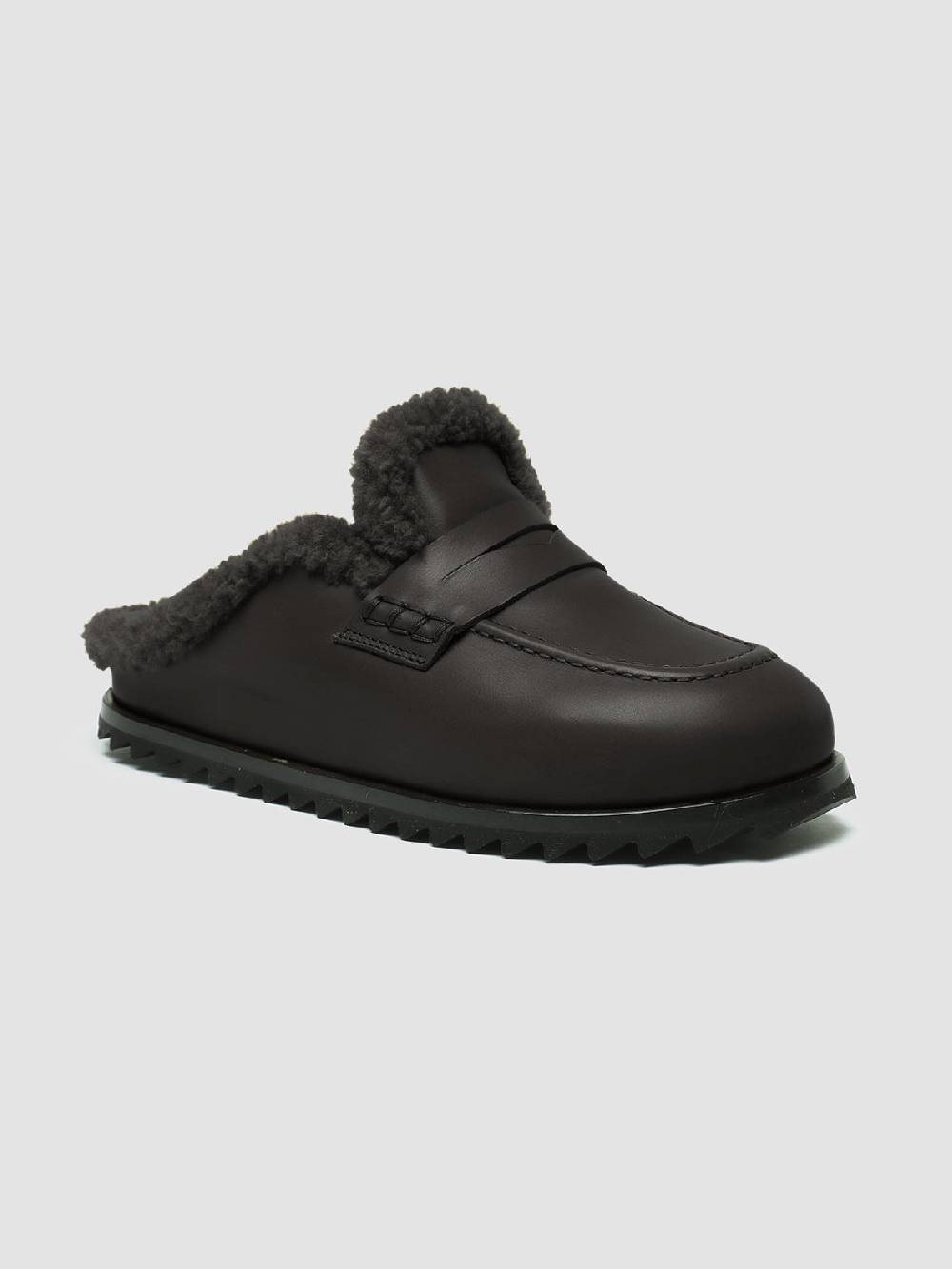 Officine Creative PELAGIE D’HIVER 007 Sabot in Pelle Marrone e Montone Ultimi due giorni