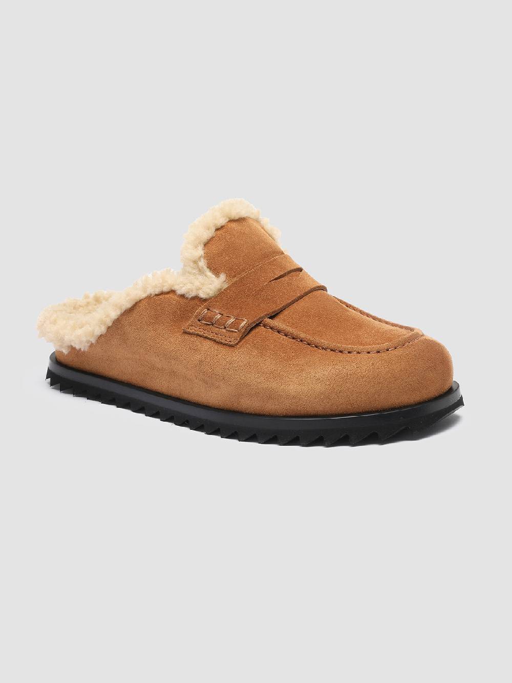 Officine Creative PELAGIE D’HIVER 007 Sabot in Pelle Scamosciata Marrone e montone Ultimo giorno