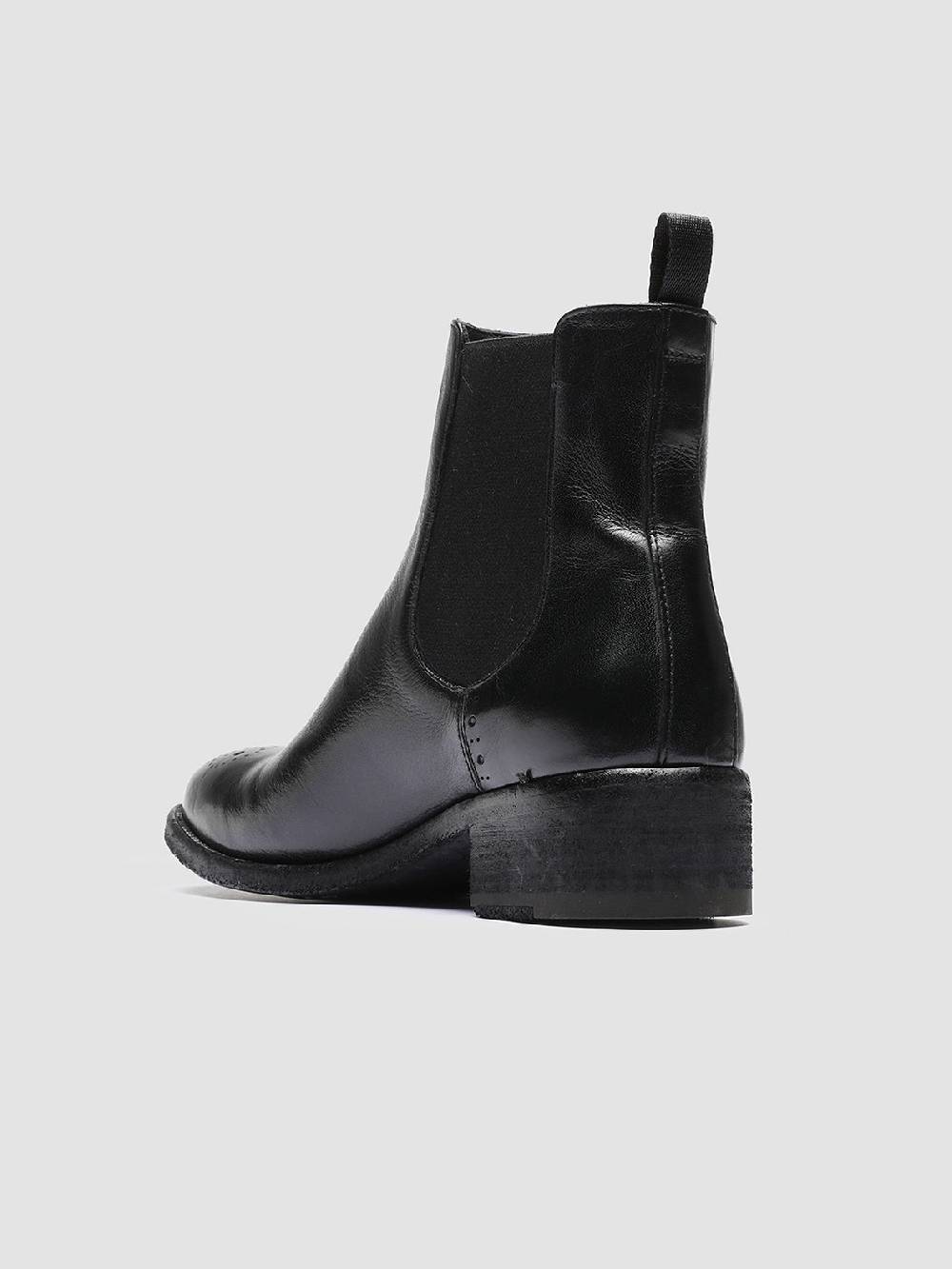 Officine Creative SELINE 002 Stivaletti Chelsea in Pelle Nera Promozione temporanea