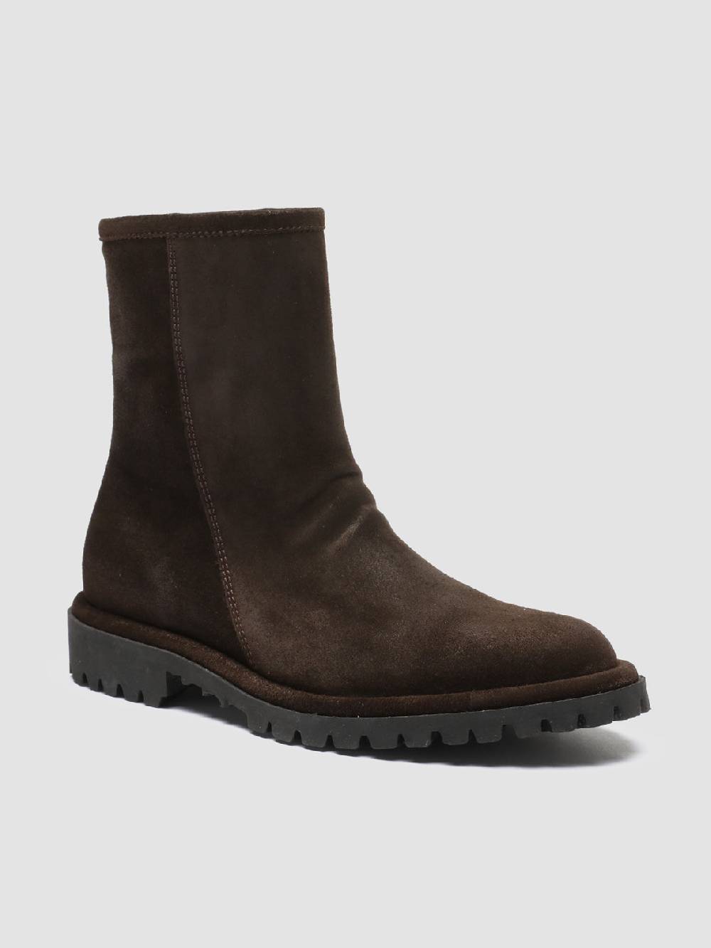 Officine Creative SPECTACULAR W 111 Stivali con Zip in Pelle Scamosciata Marrone Solo un giorno rimasto