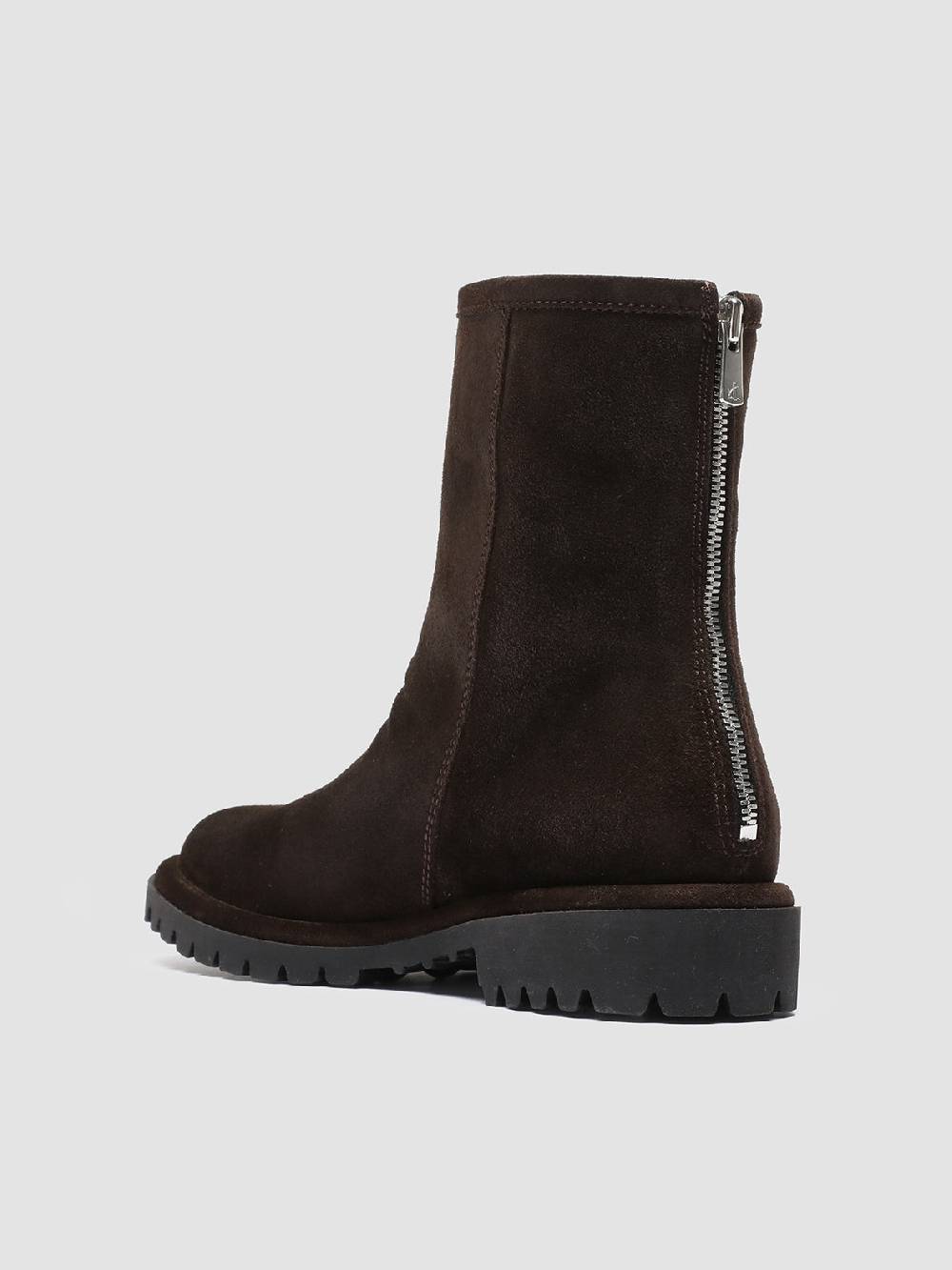 Officine Creative SPECTACULAR W 111 Stivali con Zip in Pelle Scamosciata Marrone Solo un giorno rimasto
