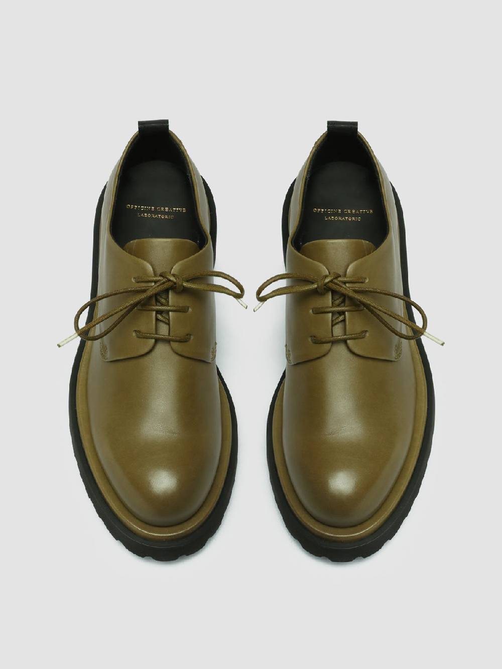 Officine Creative TONAL 100 Derby in Pelle Verde Enormi sconti