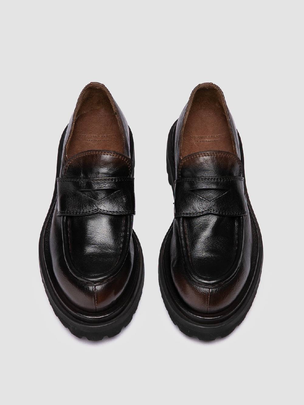 Officine Creative WISAL DD 101 Mocassini in Pelle Marrone Officina