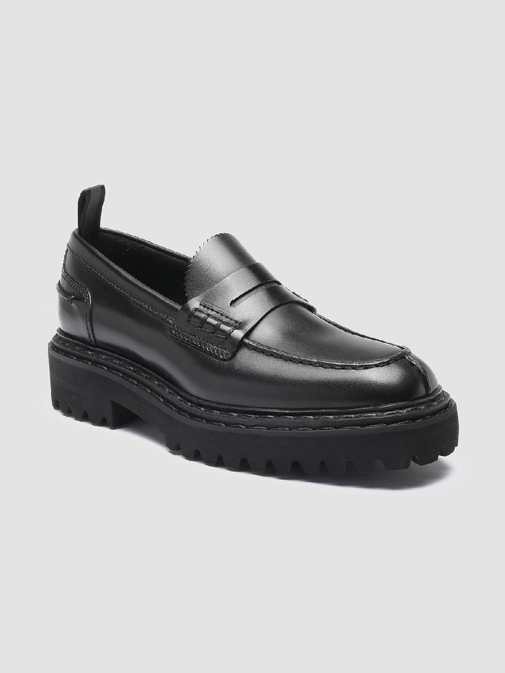 Officine Creative PROVENCE 023 Mocassini in Pelle Nera Esporta salva