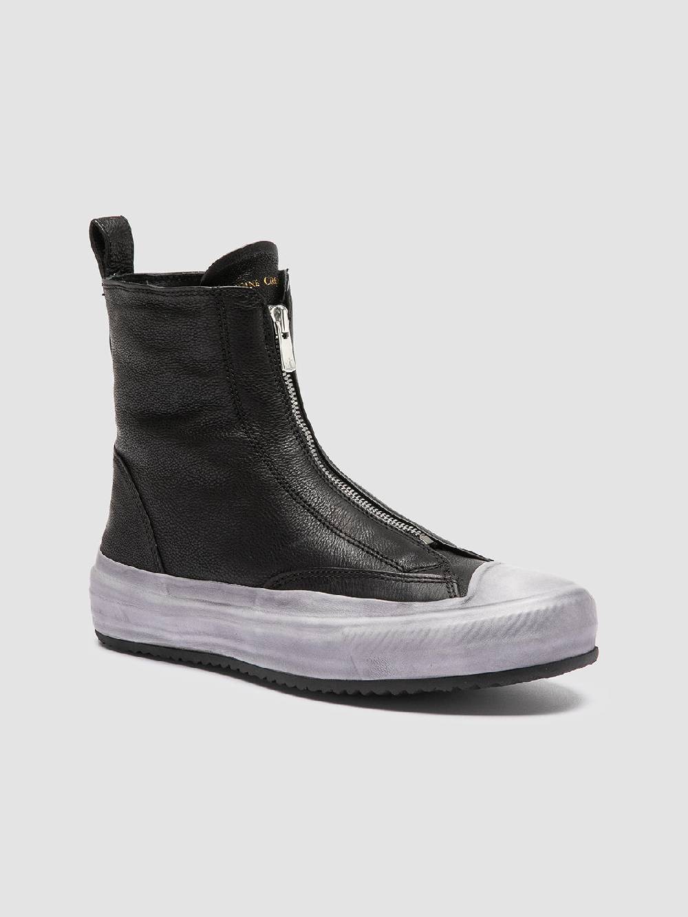 Officine Creative MES 109 Sneaker Alte in Pelle Nera In vendita