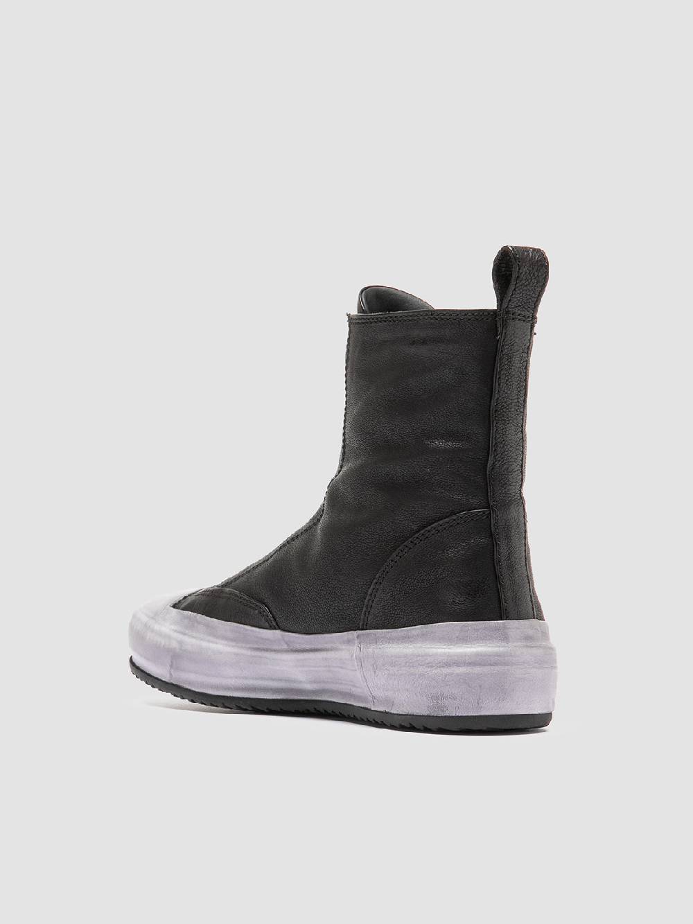Officine Creative MES 109 Sneaker Alte in Pelle Nera In vendita