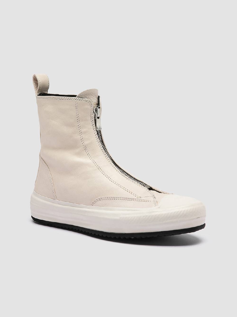 Officine Creative MES 109 Sneaker Alte in Pelle Avorio Duty-free