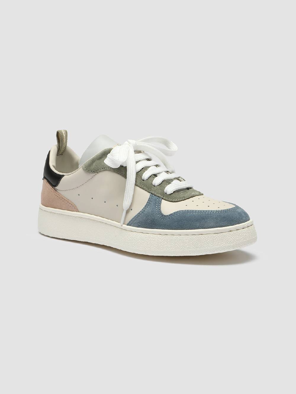 Officine Creative MOWER 110 Sneakers in Pelle e Camoscio Bianco Sconti questo mese