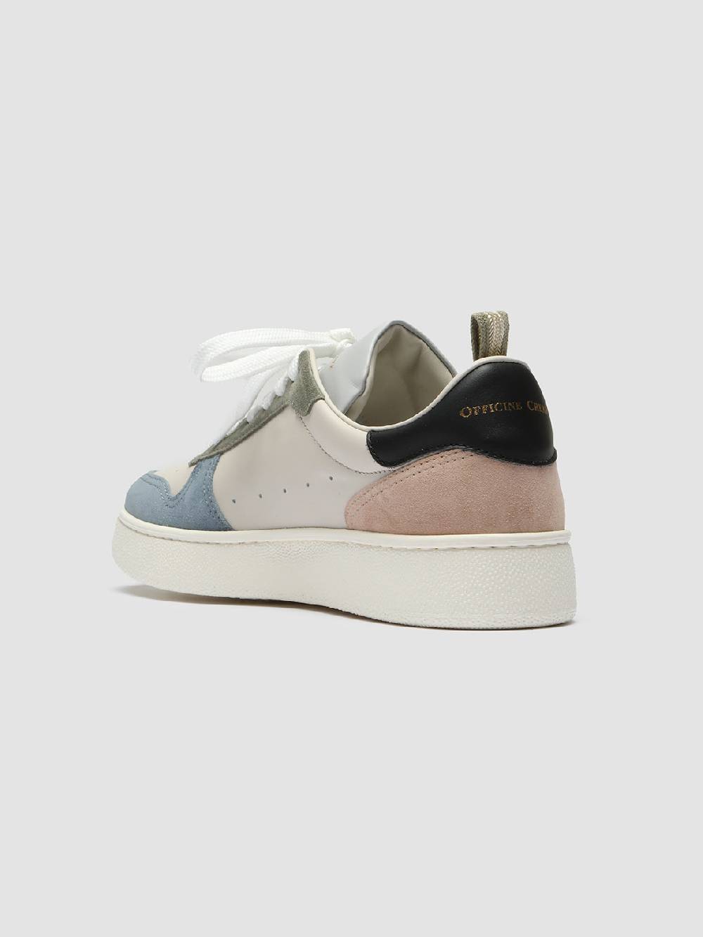 Officine Creative MOWER 110 Sneakers in Pelle e Camoscio Bianco Sconti questo mese