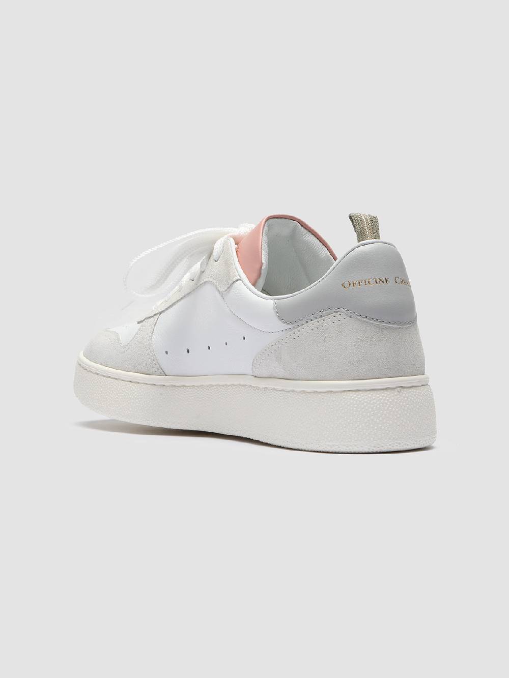 Officine Creative MOWER 110 Sneakers in Pelle Liscia e Scamosciata Bianca Italy