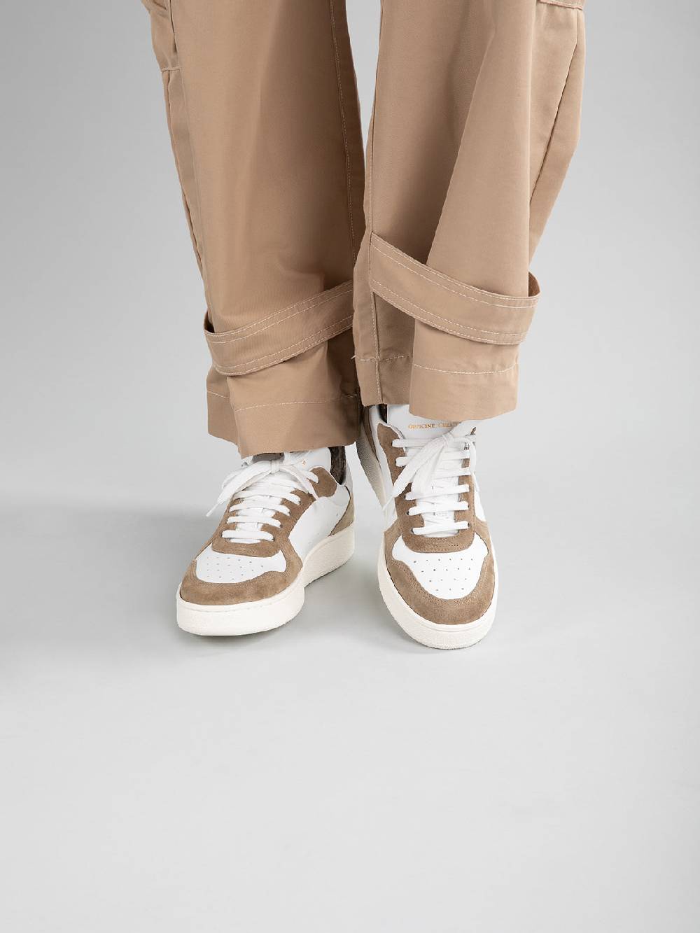 Officine Creative MOWER 110 Sneakers in Pelle Liscia e Scamosciata Bianca Italy