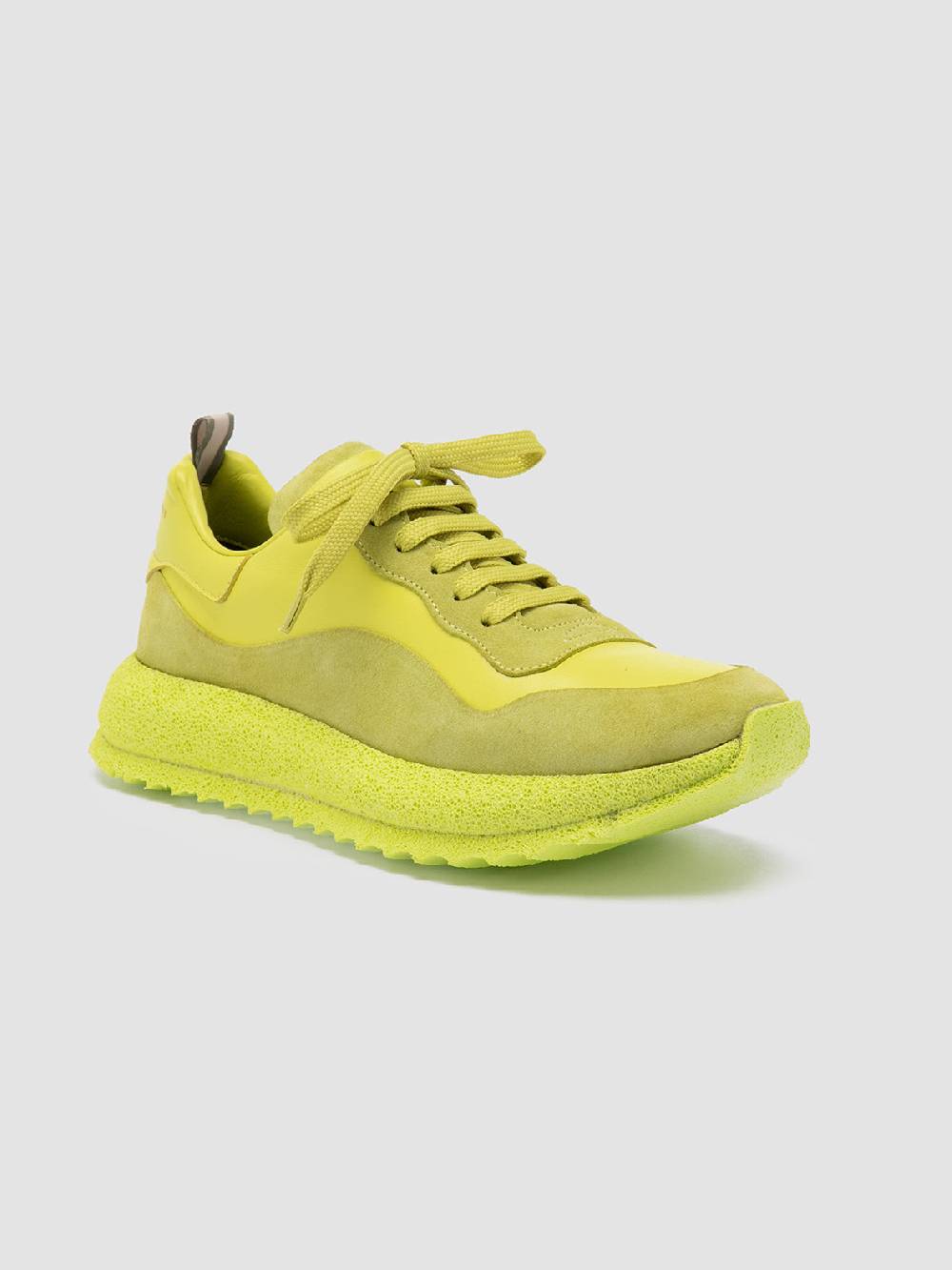 Officine Creative RACE RUBREX 101 Sneakers Basse in Pelle e Camoscio Gialla Sconto