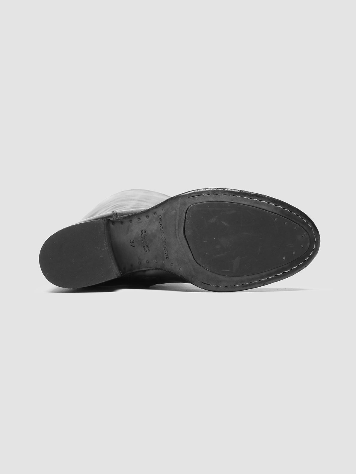Officine Creative DENNER 116 Stivali Zip in Pelle Nera Spedizione gratuita