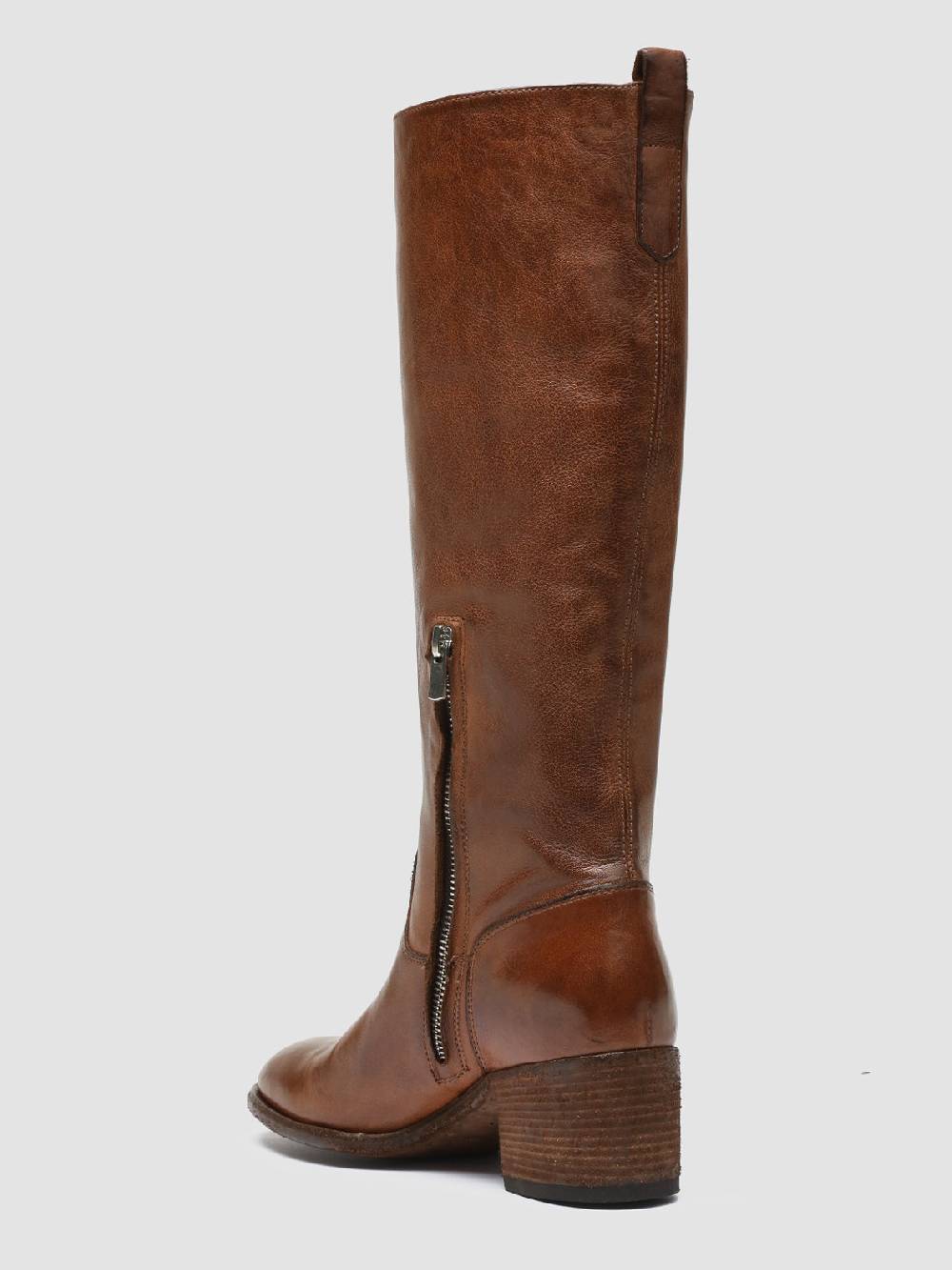 Officine Creative DENNER 116 Stivali Zip in Pelle Marrone Sconto di tempo limitato